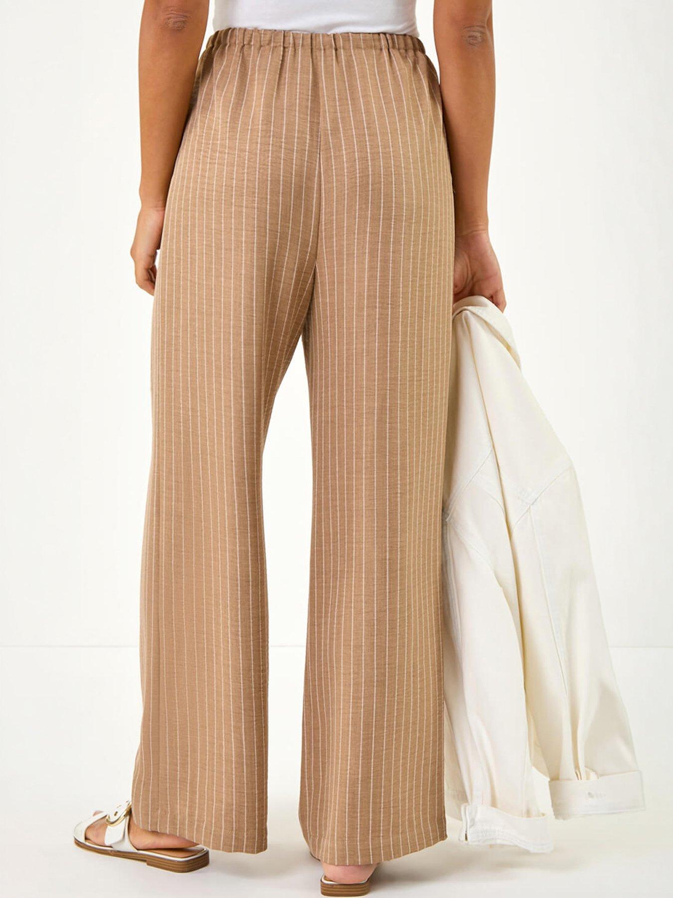 Image 4 of 5 of Roman Stripe Tie Waist Pocket Trouser