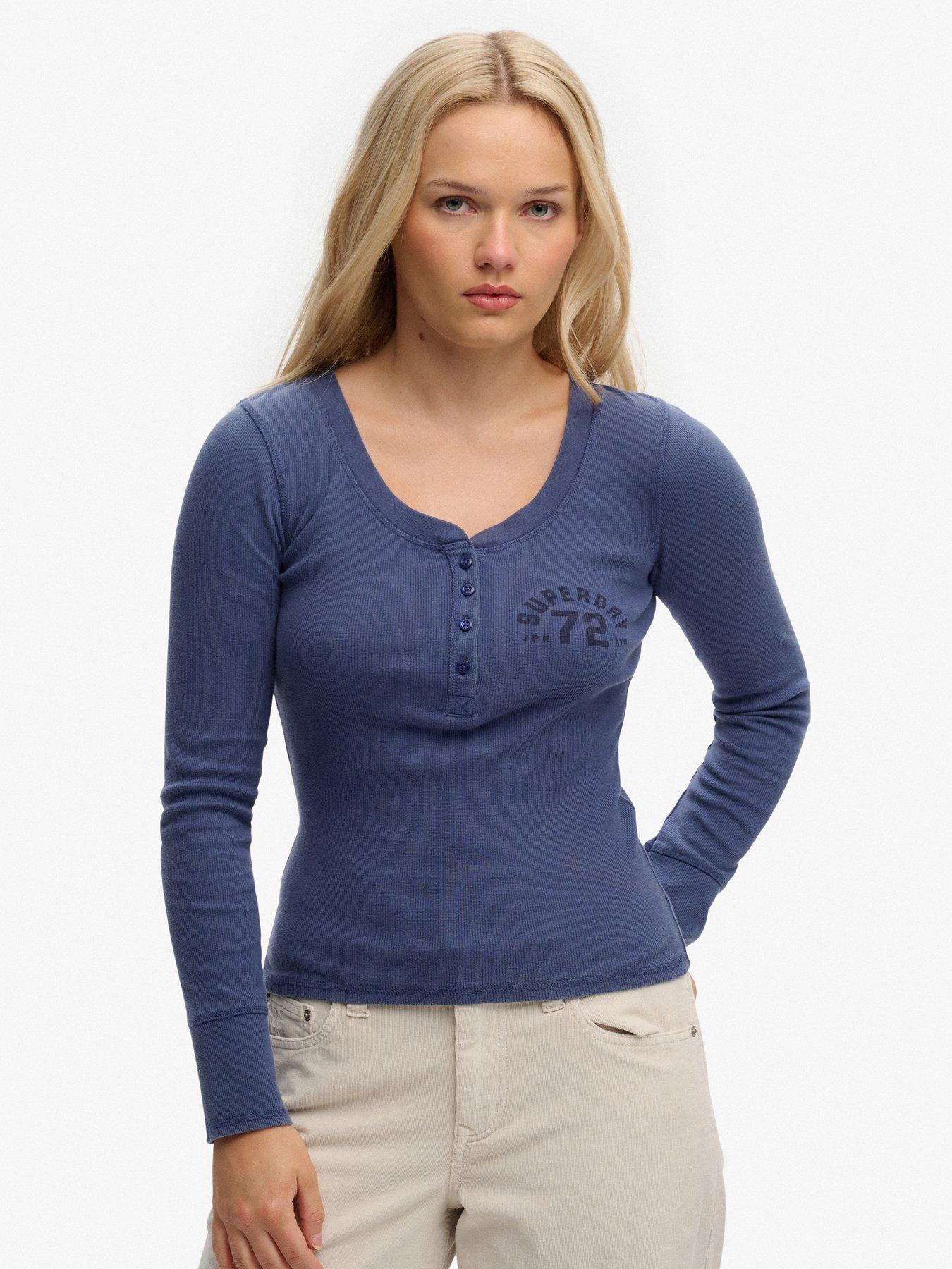 superdry-athletic-button-down-long-sleeve-top-navyfront