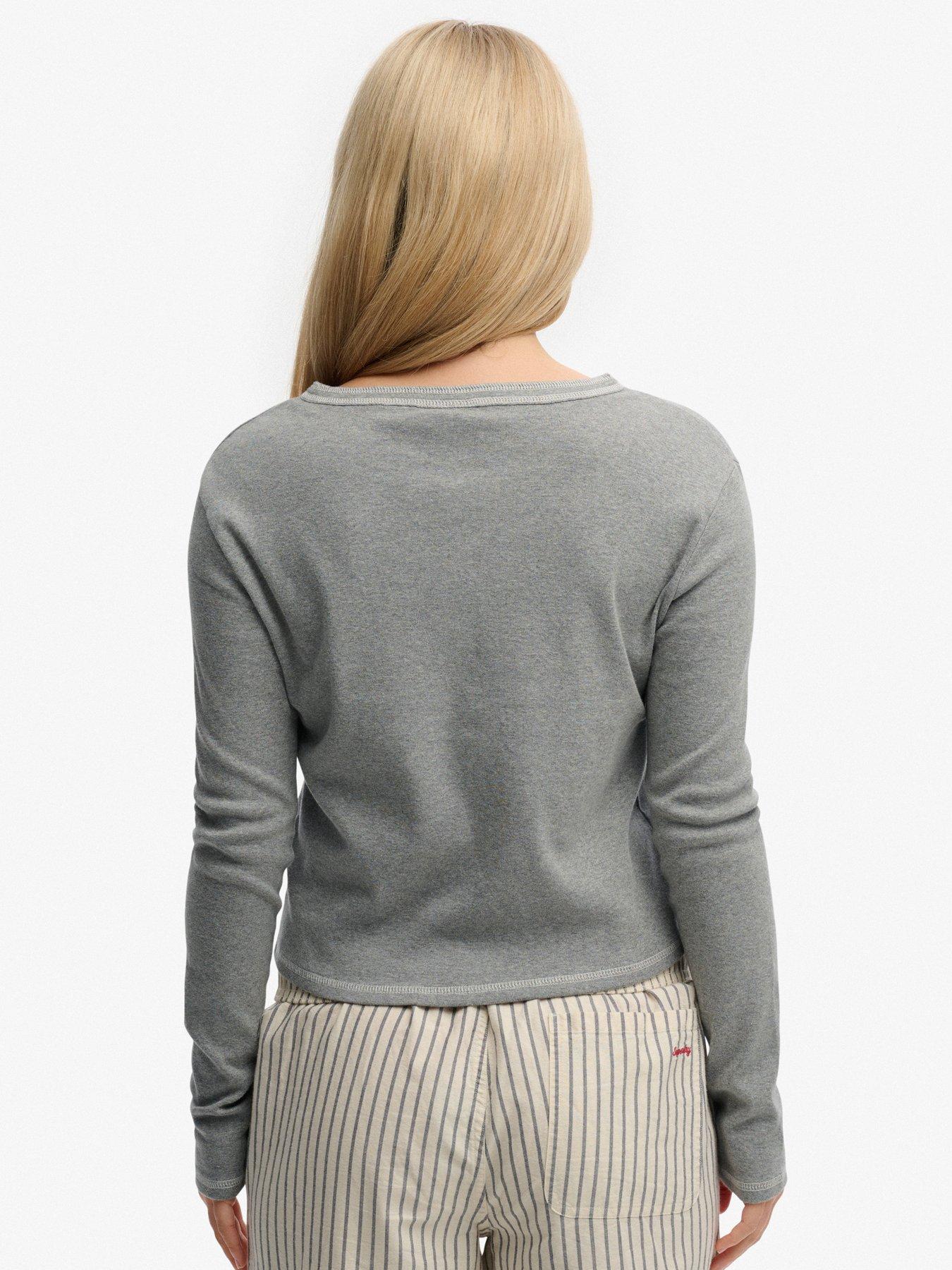 Image 2 of 6 of Superdry Athletic Button Down Long Sleeve Top - Grey