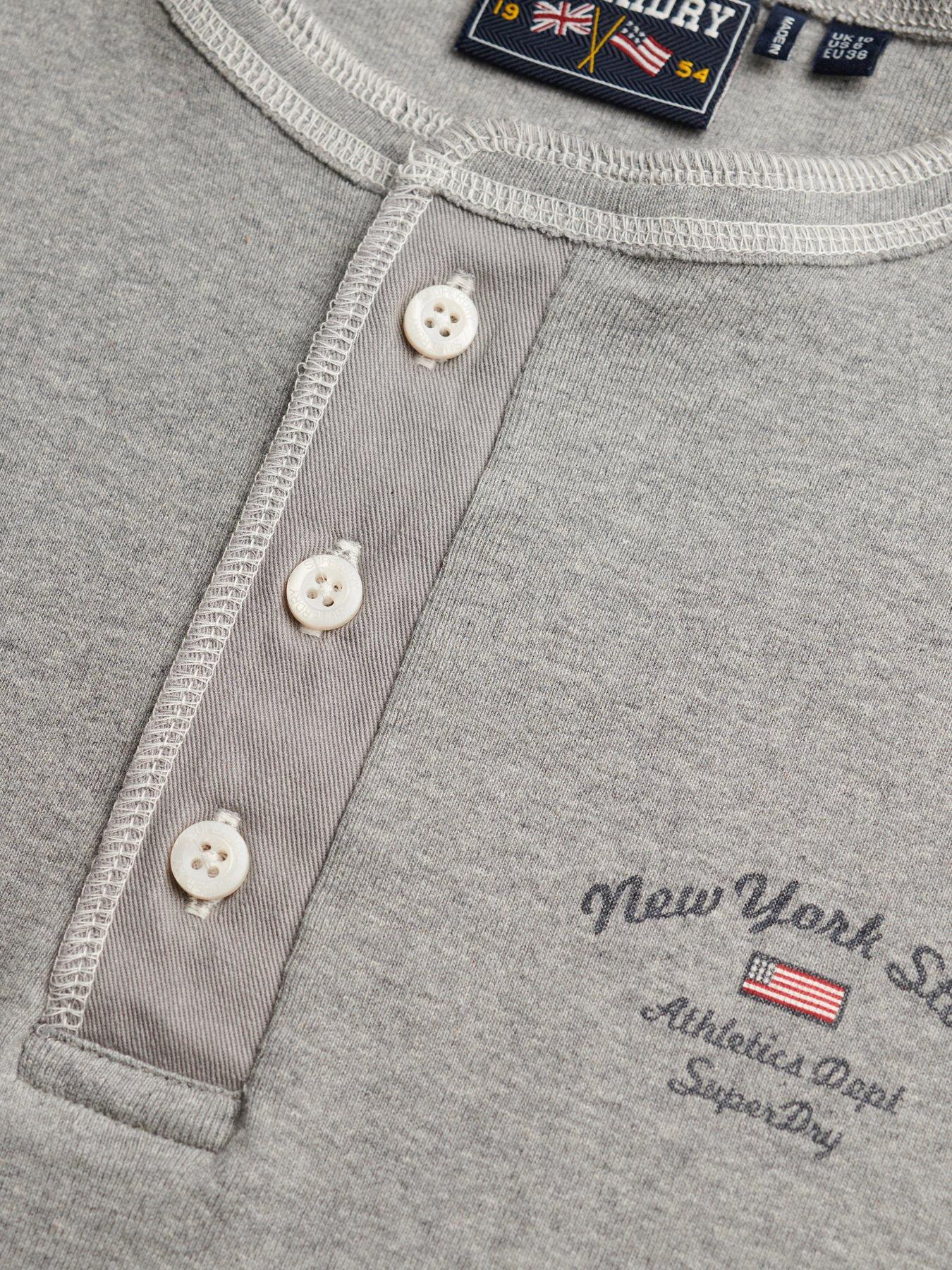 Image 6 of 6 of Superdry Athletic Button Down Long Sleeve Top - Grey