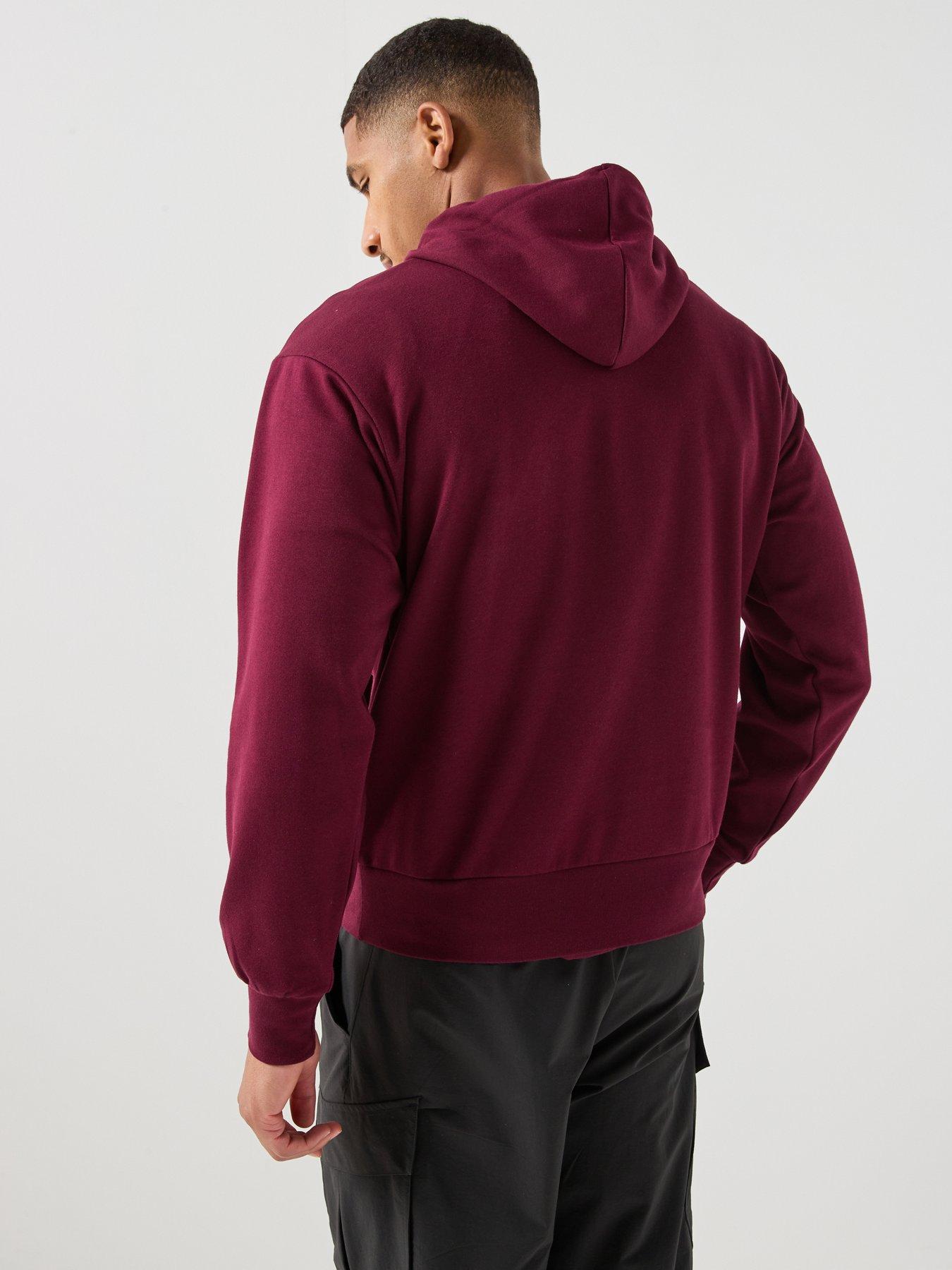 Image 2 of 4 of adidas Sportswear Mens Essentials Feelcozy Fleece Hoodie - Burgundy