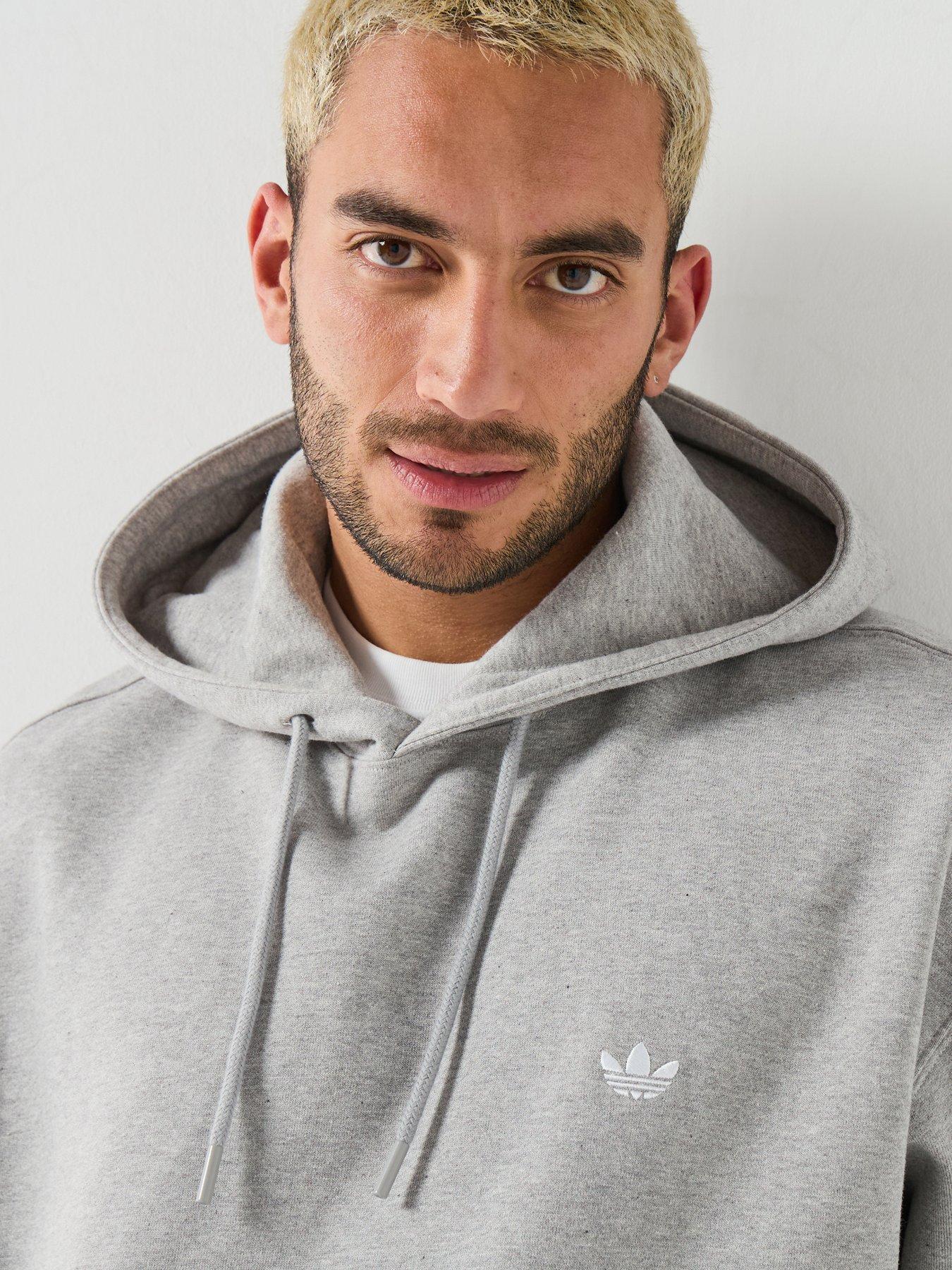 Image 4 of 6 of adidas Originals Mens Essentialong Sleeve Loose Hoodie - Grey