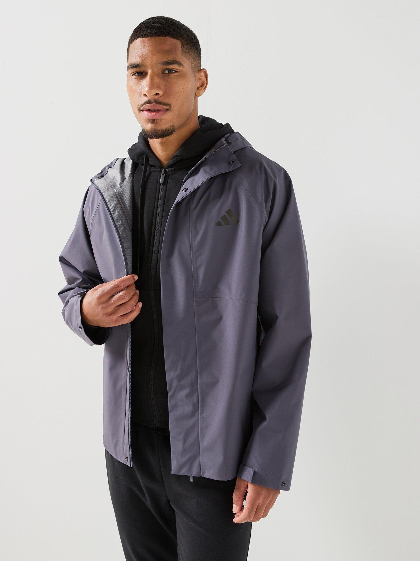 adidas Sportswear Mens Essentials Rain Jacket - Grey