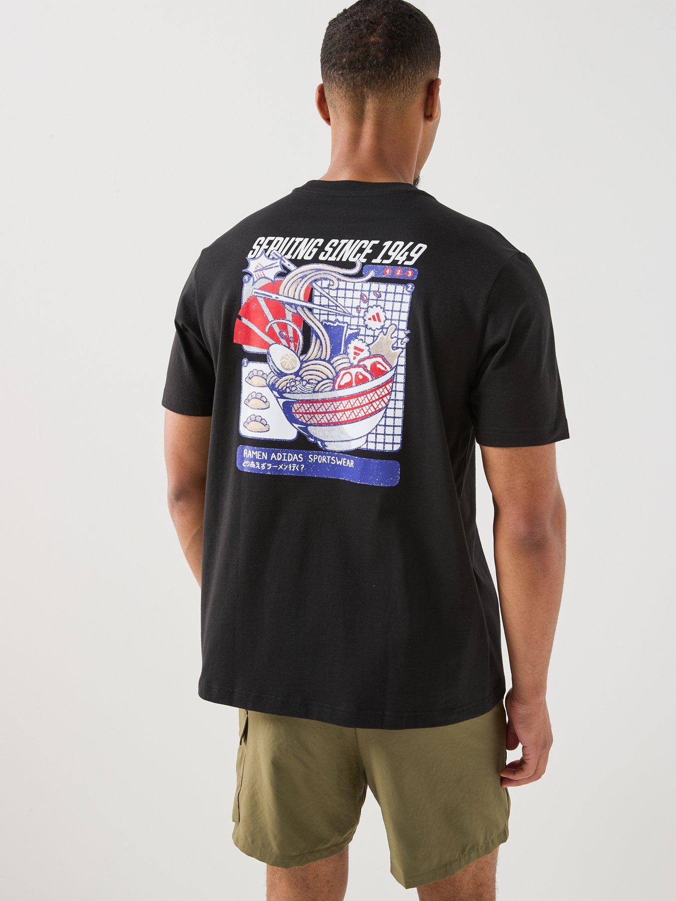 adidas Sportswear Men's Ramen Graphic Cotton T-Shirt - Black