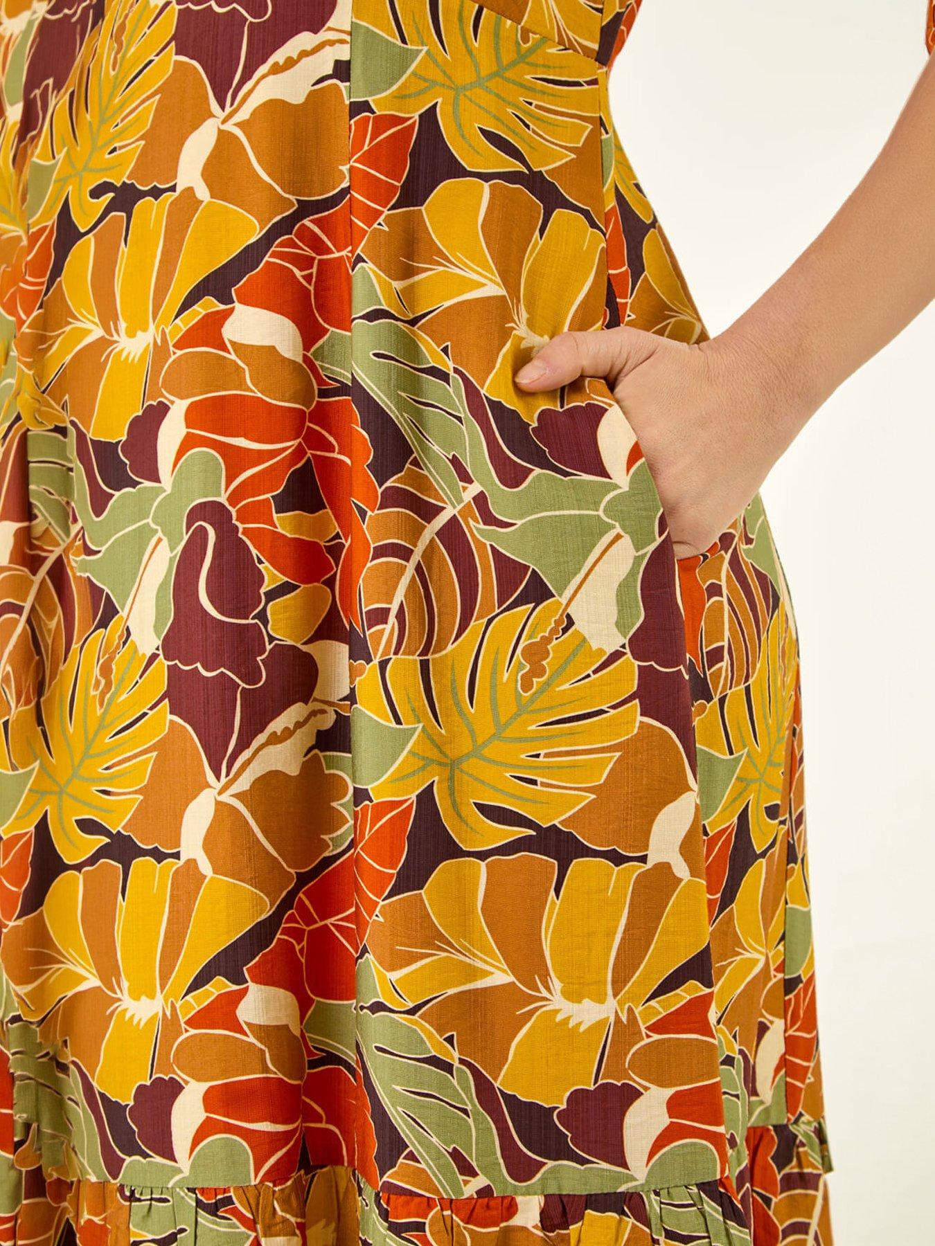 roman-leaf-print-tiered-midi-dressstillFront