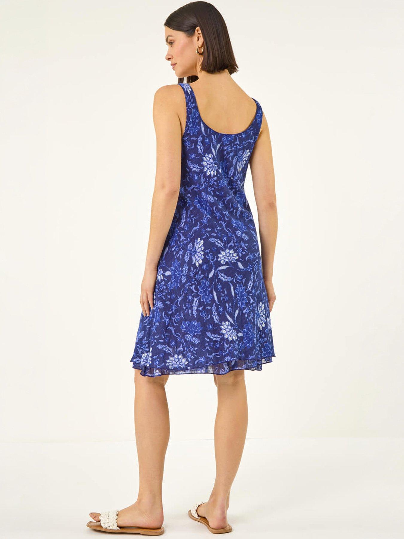 roman-floral-print-double-layer-dressstillFront