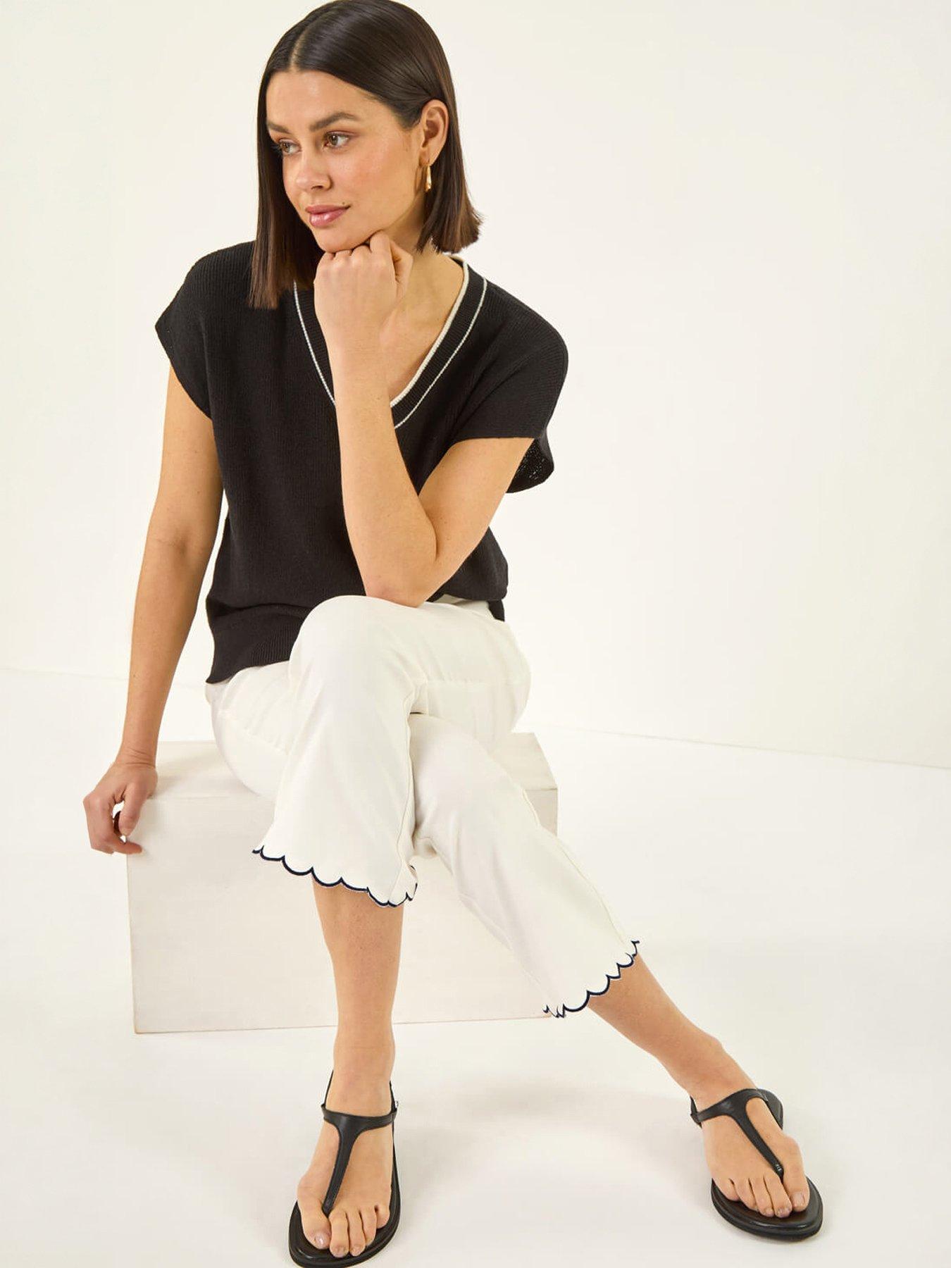 roman-flared-stretch-cropped-trousersoutfit