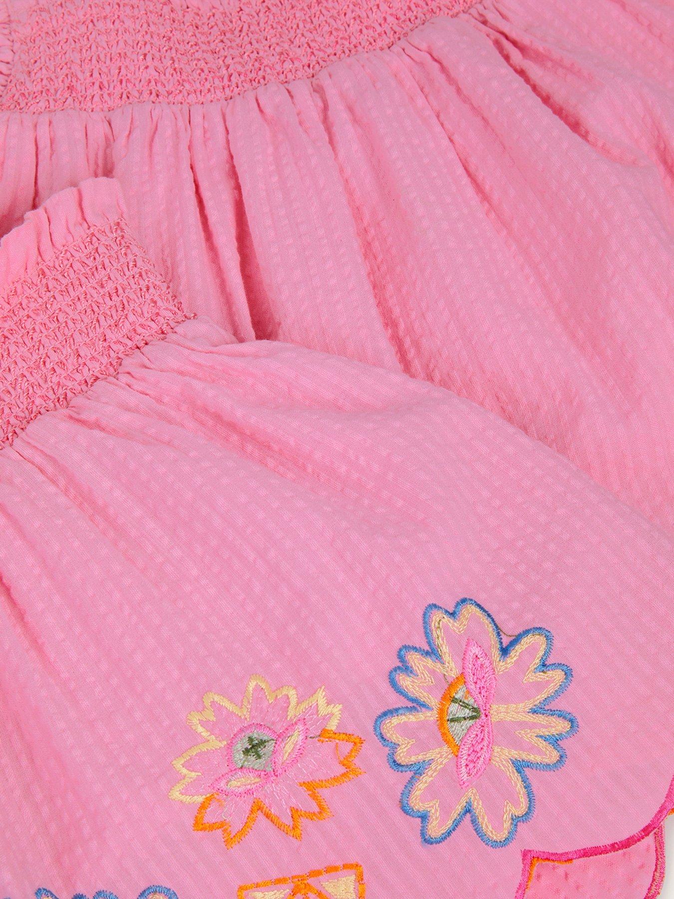 Image 4 of 4 of Monsoon Girls Flower Embroidered Set - Pink