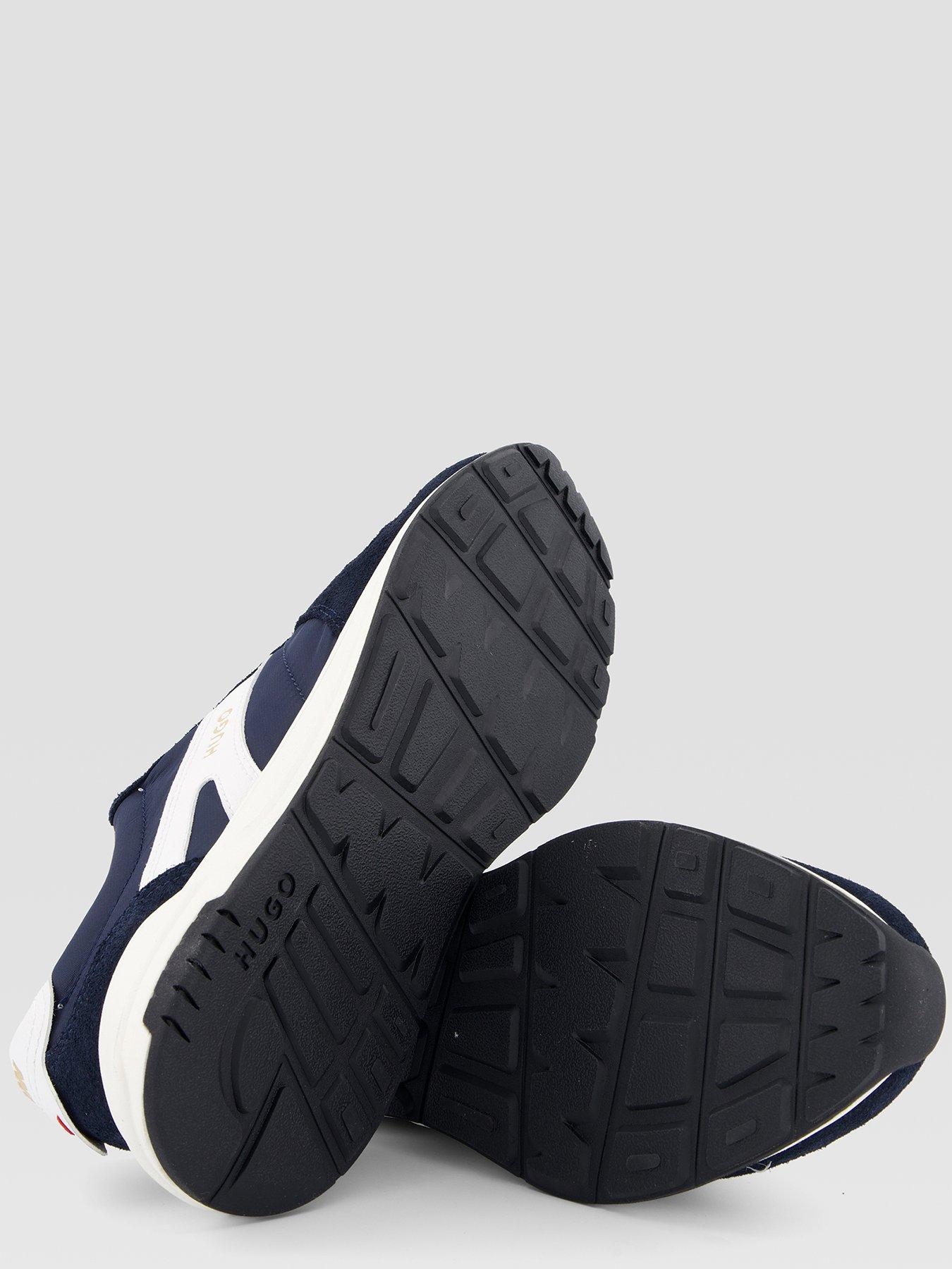 Image 4 of 7 of HUGO Suede Trim Trainers With Logo Details - Navy