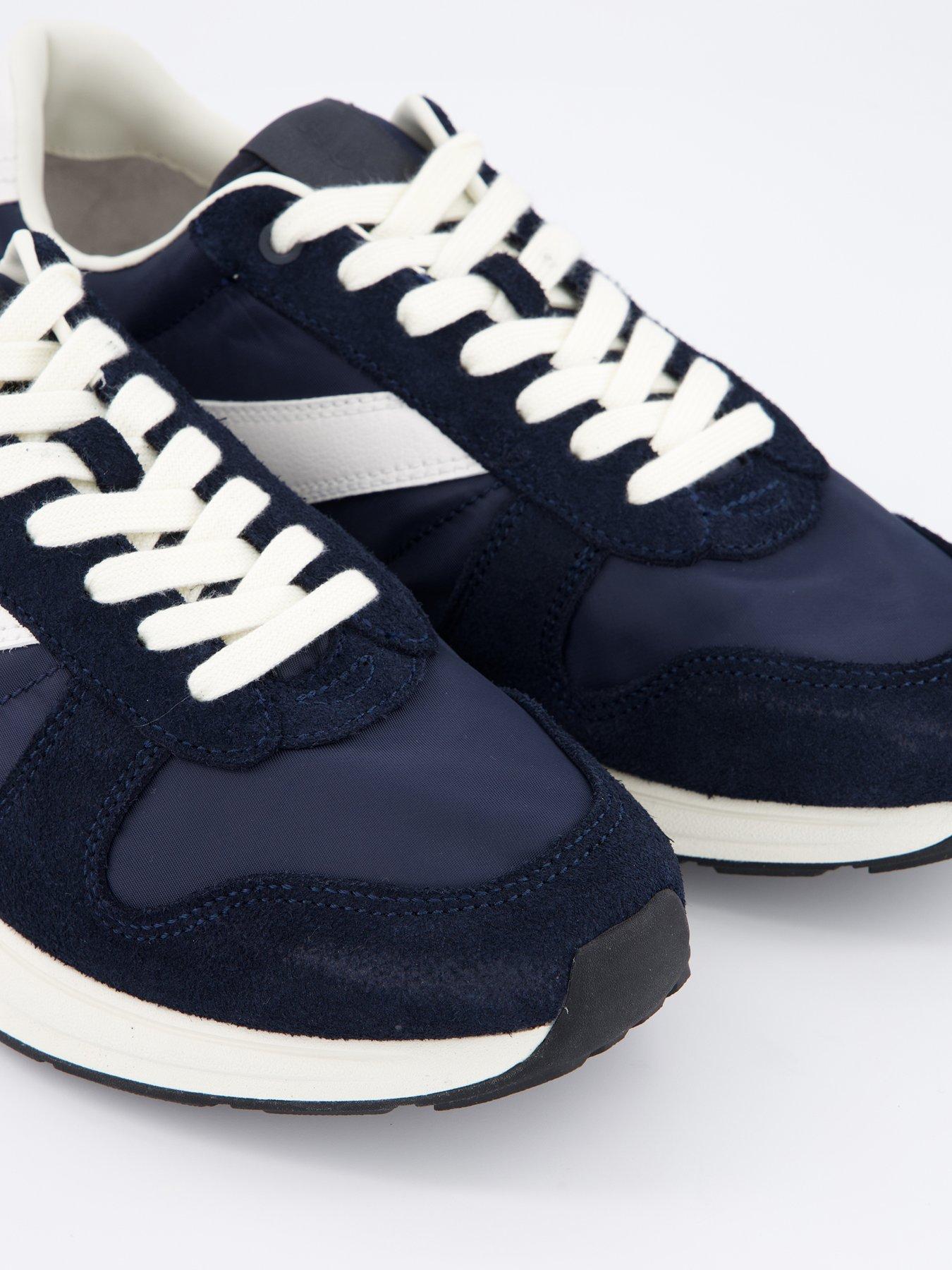 Image 5 of 7 of HUGO Suede Trim Trainers With Logo Details - Navy