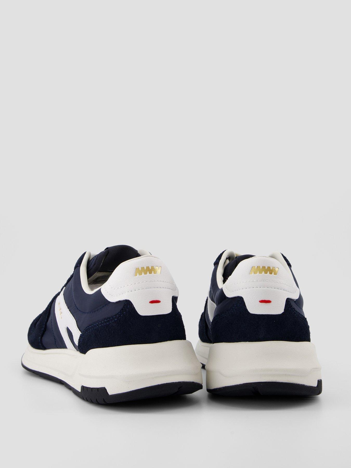 Image 6 of 7 of HUGO Suede Trim Trainers With Logo Details - Navy