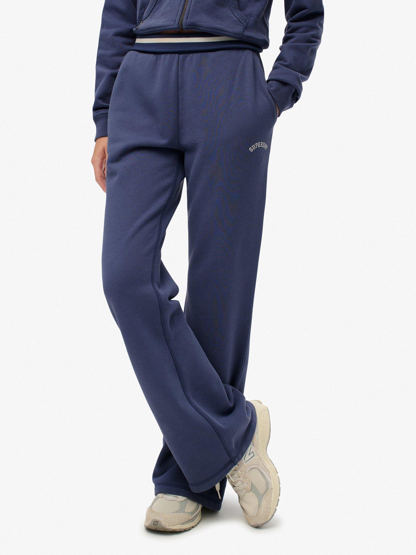 superdry-essential-logo-flare-joggers-navyfront