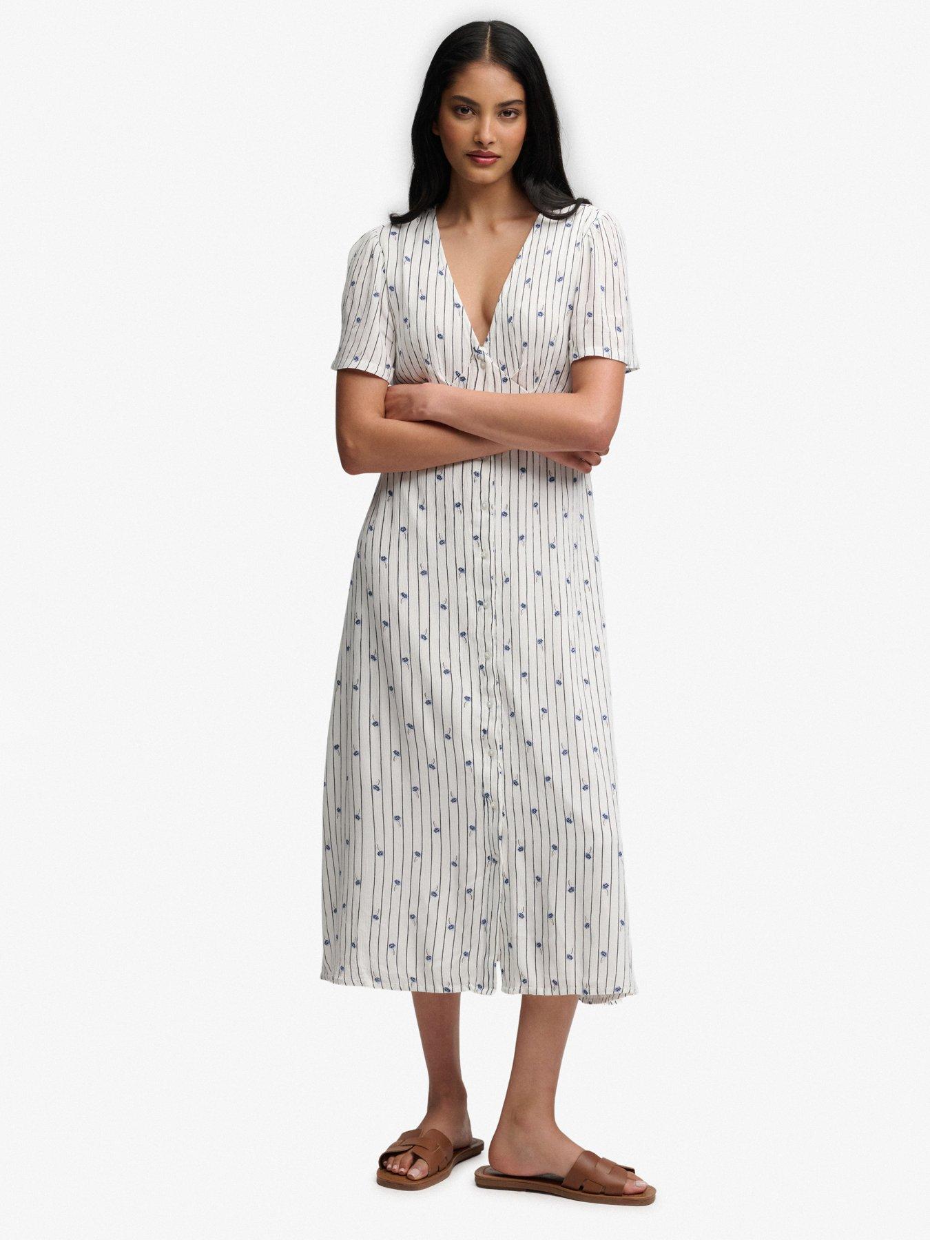 superdry-print-button-ss-midi-tea-dressfront