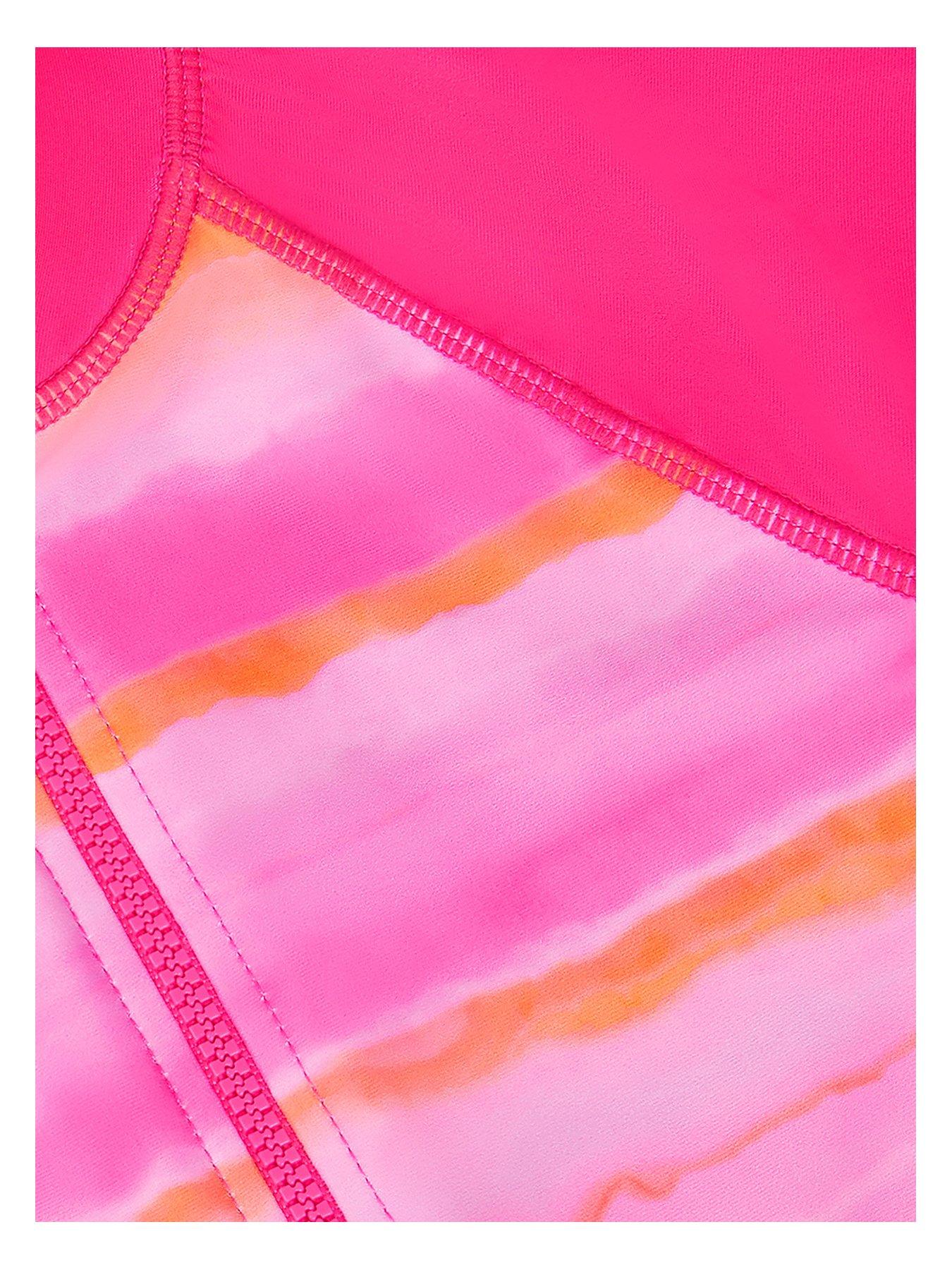 Image 3 of 3 of Monsoon Girls Tye Dye Upf Surfsuit - Pink