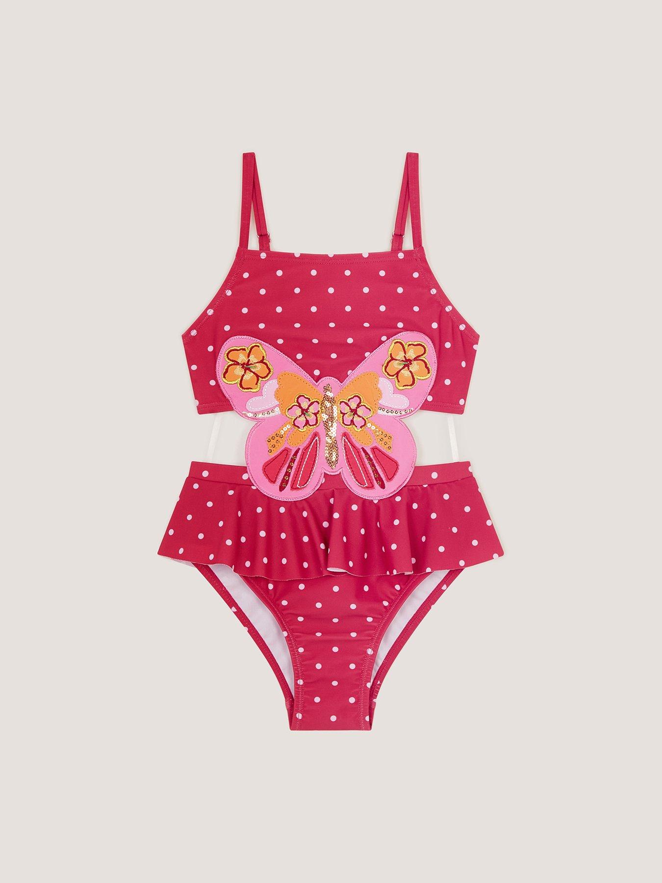 Monsoon Girls Butterfly Swimsuit - Pink