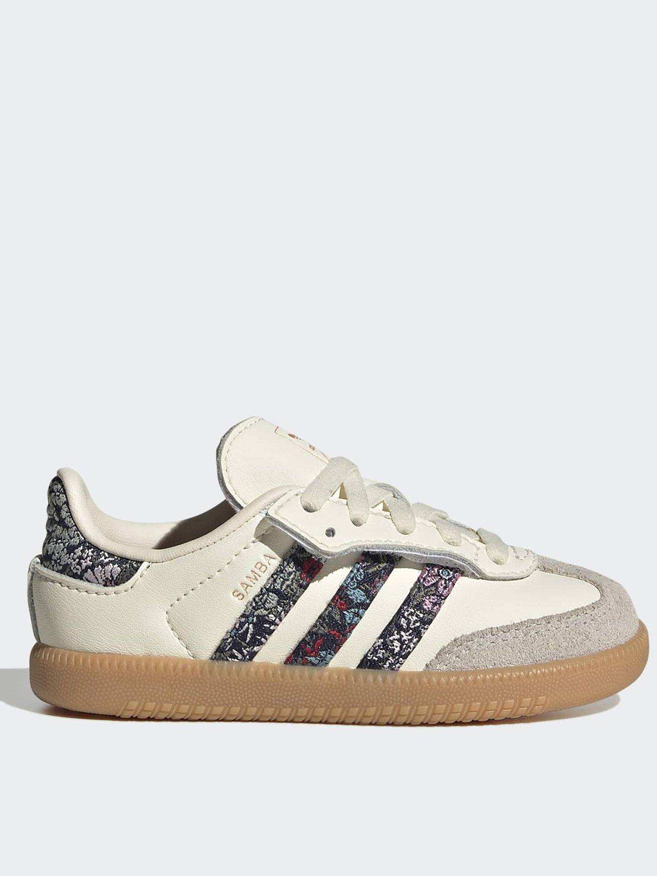 adidas Originals Kids' Floral Print Samba Leather Trainers - White