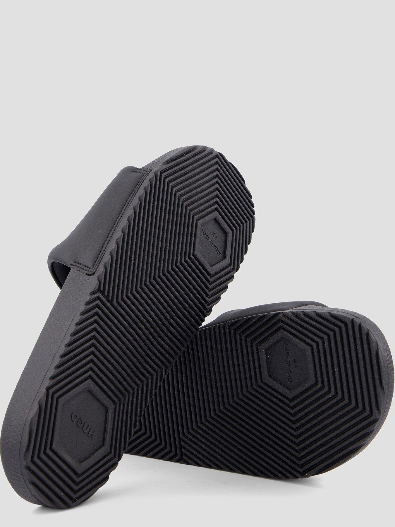Image 4 of 7 of HUGO Logo Pool Slides - Black