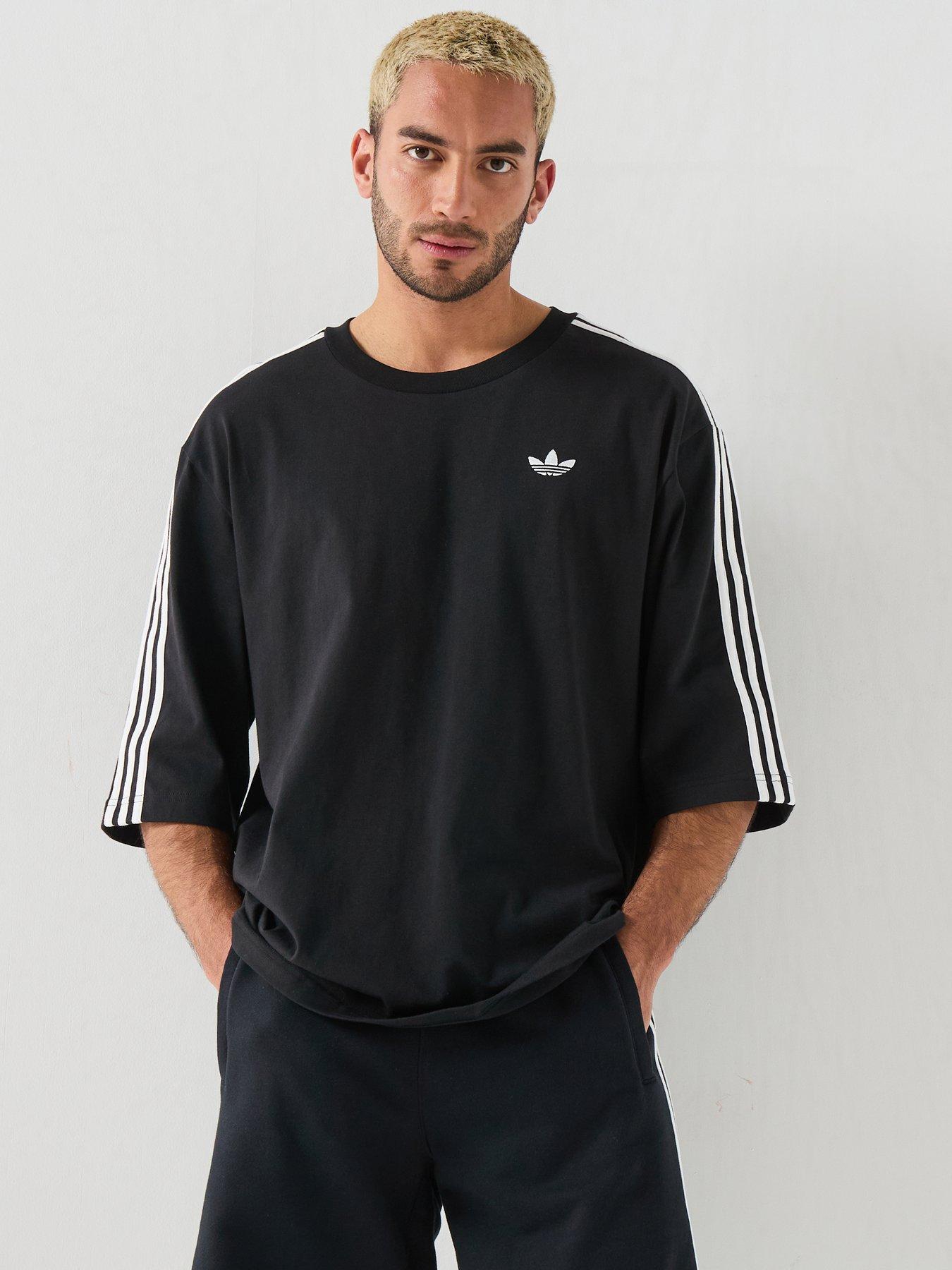 adidas Originals Mens 3 Stripe Tee - Black