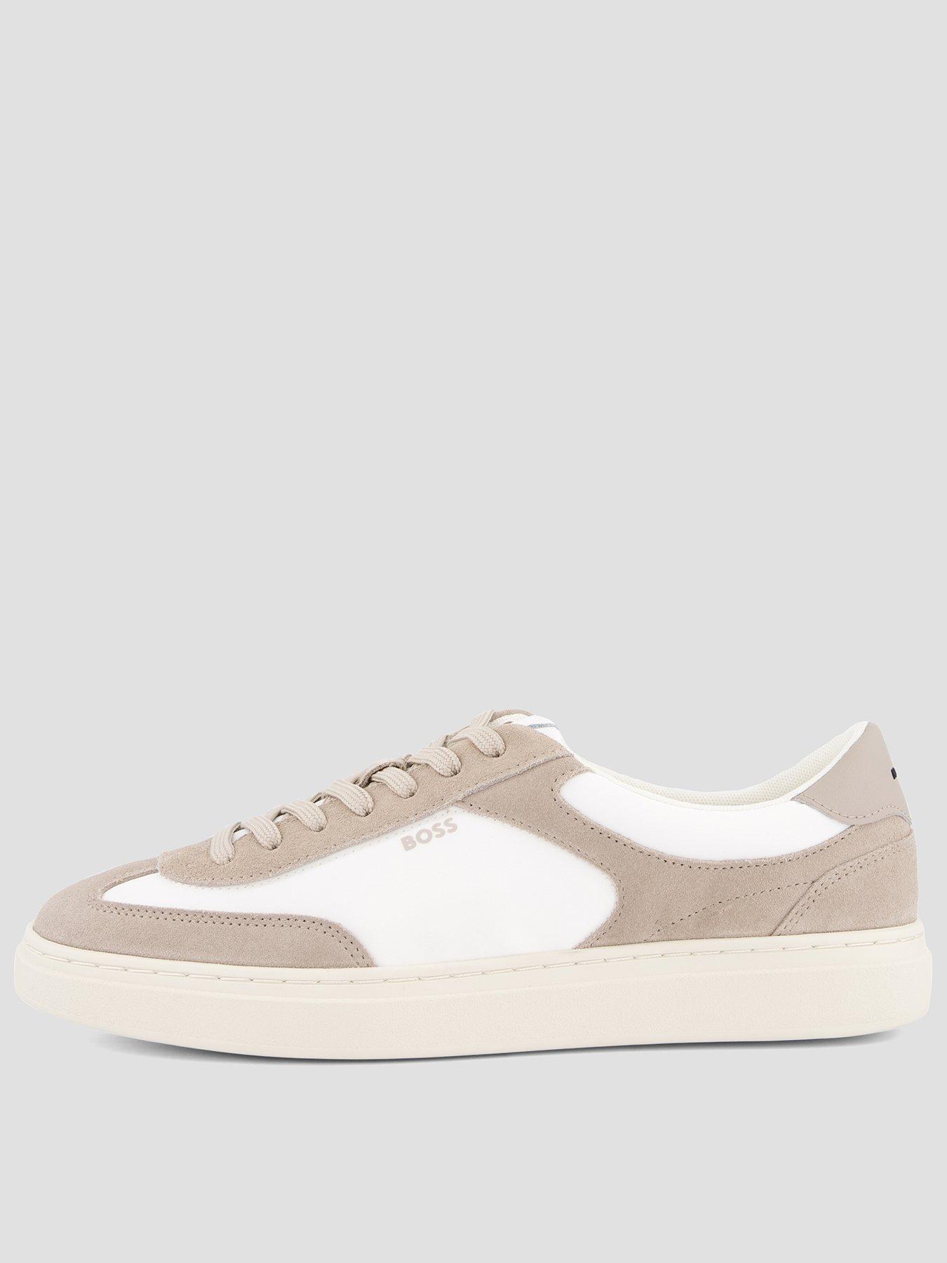 BOSS Boss Kieran Tenn Suede Mix Cupsole Trainers - Light Beige