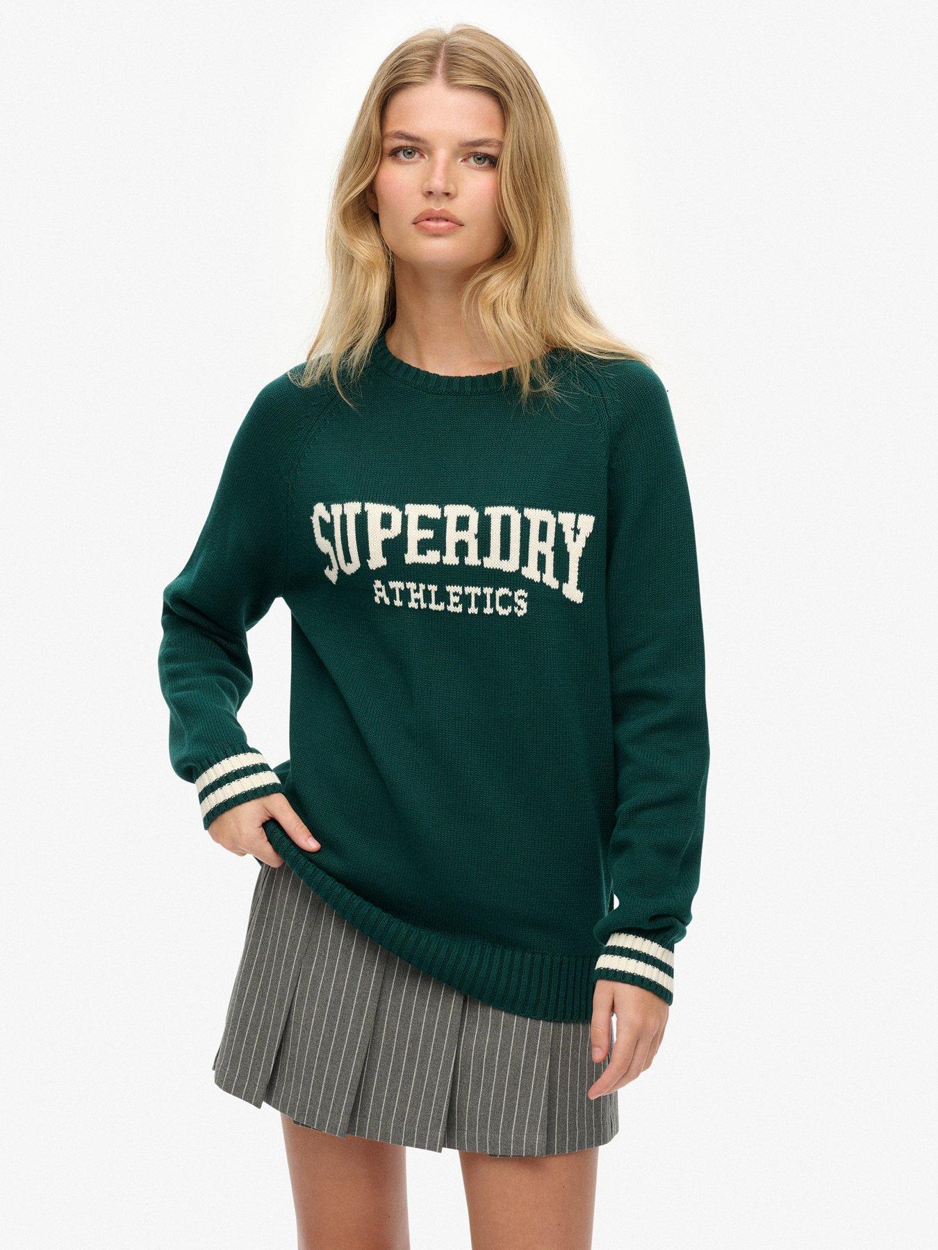 Superdry Slouchy Intarsia Graphic Knit - Green