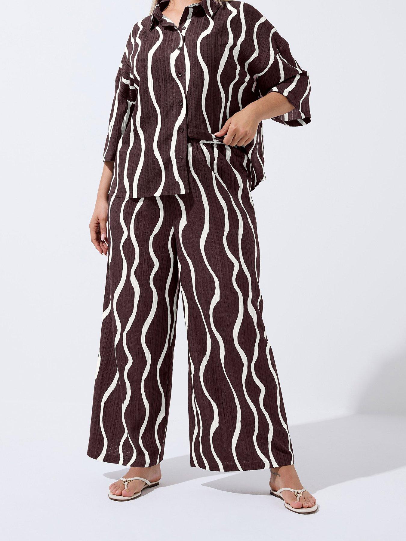 Yours Curve Cord Trouser Co-Ord - Brown