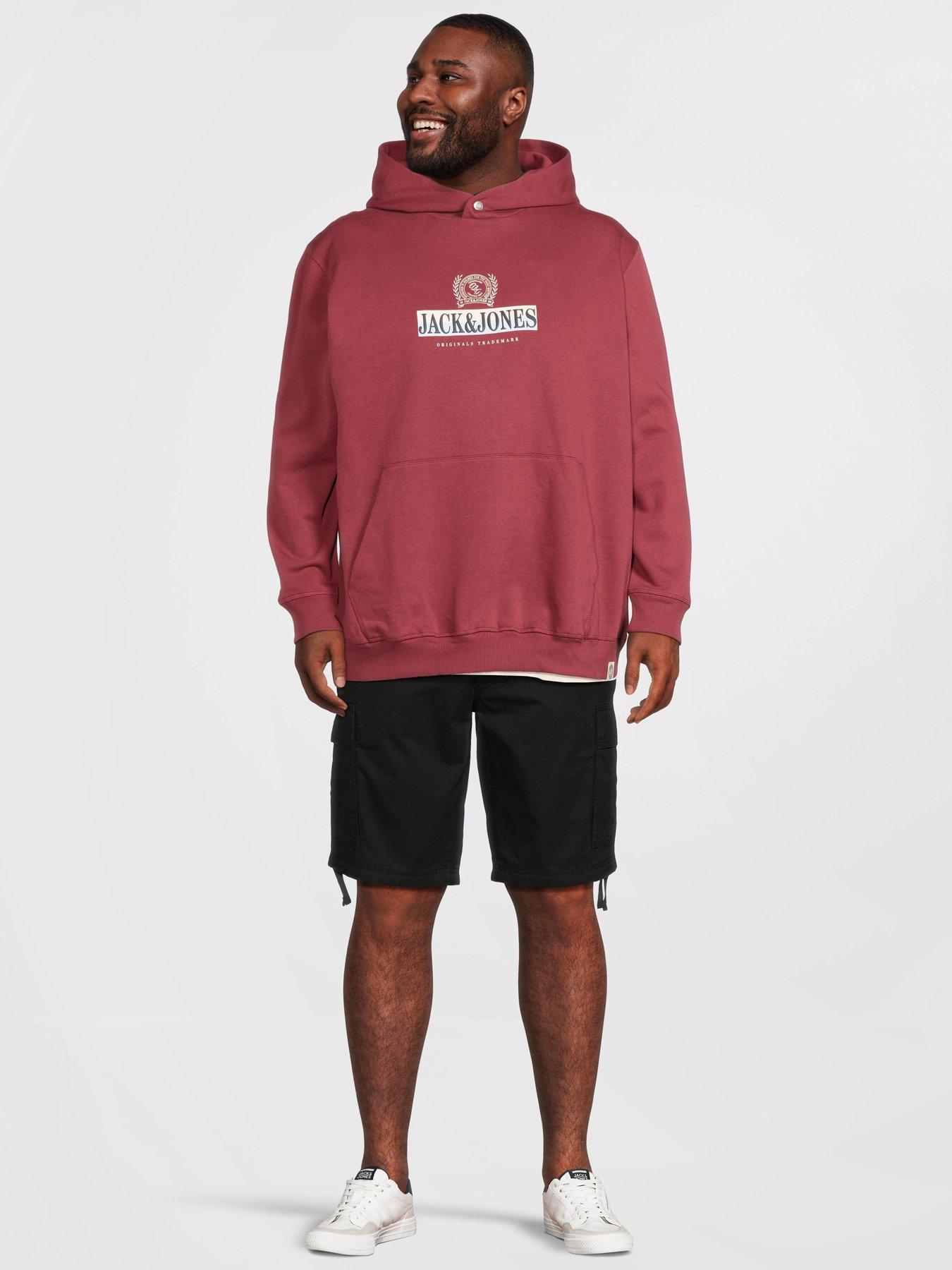 Image 3 of 5 of Jack & Jones Men's Plus Size Graphic Hoodie with Kangaroo Pocket - Chocolate Truffle