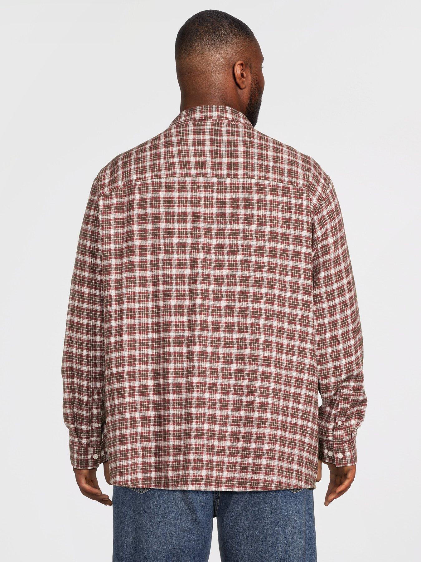 Image 2 of 5 of Jack & Jones Plus Frederiksberg Checked Flannel Long Sleeve Shirt - Brown