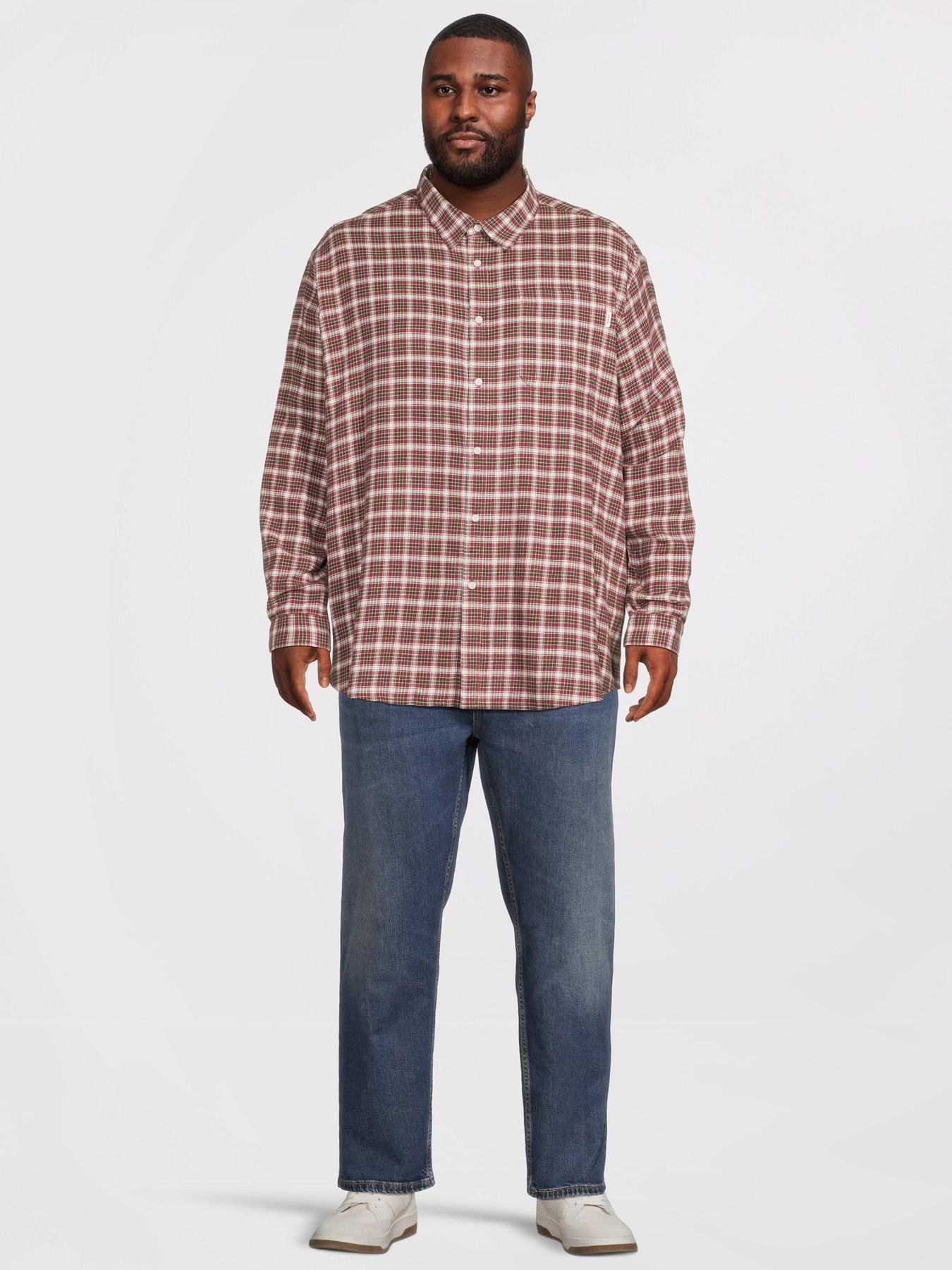 Image 3 of 5 of Jack & Jones Plus Frederiksberg Checked Flannel Long Sleeve Shirt - Brown