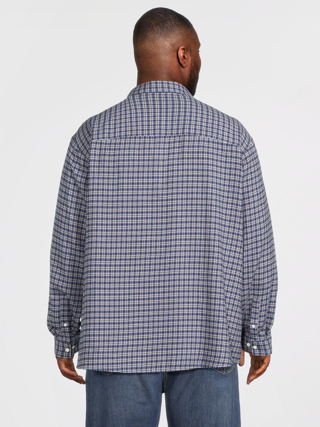Image 2 of 5 of Jack & Jones Plus Frederiksberg Checked Flannel Long Sleeve Shirt - Blue