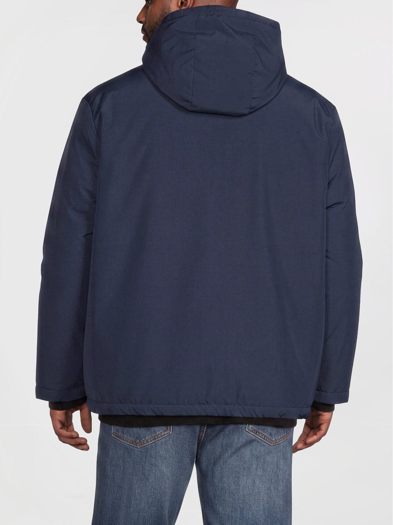 Image 2 of 6 of Jack & Jones Mens Plus Size Hooded Zip-Through Jacket - Navy Blazer