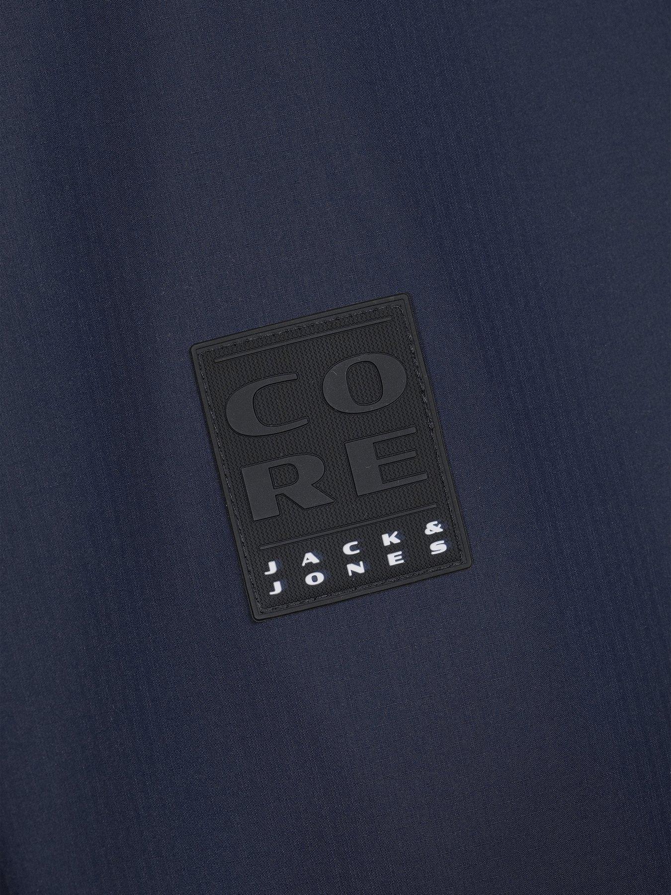 Image 5 of 6 of Jack & Jones Mens Plus Size Hooded Zip-Through Jacket - Navy Blazer