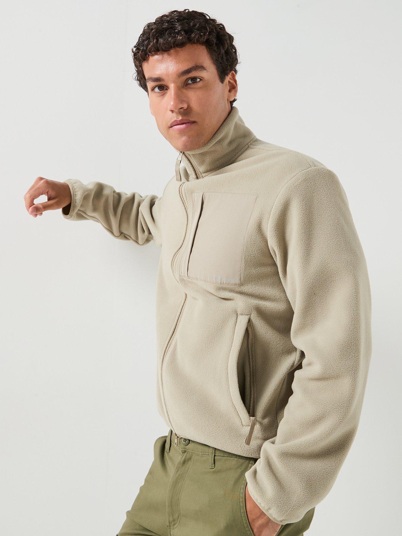 Jack & Jones Men's Mason Fleece Zip Sweater - Light Khaki