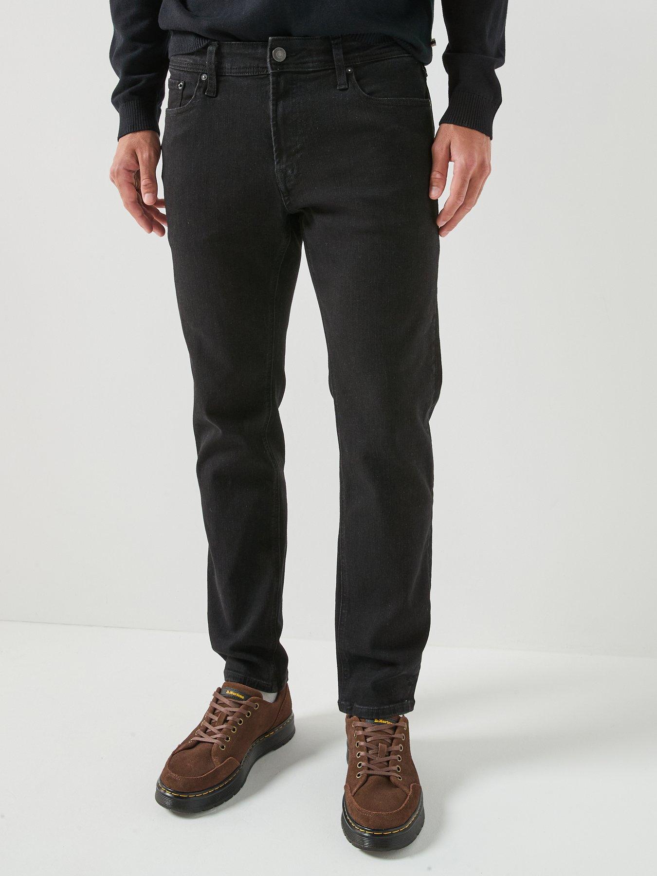 Image 1 of 5 of Jack & Jones Mike Tapered Fit Jeans - Black Denim