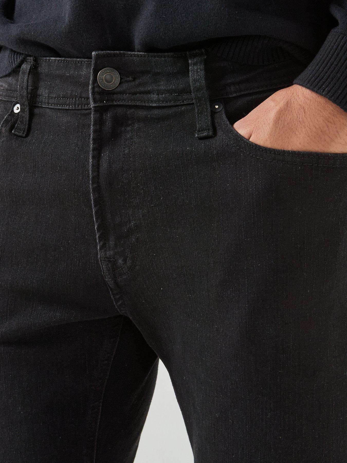Image 4 of 5 of Jack & Jones Mike Tapered Fit Jeans - Black Denim
