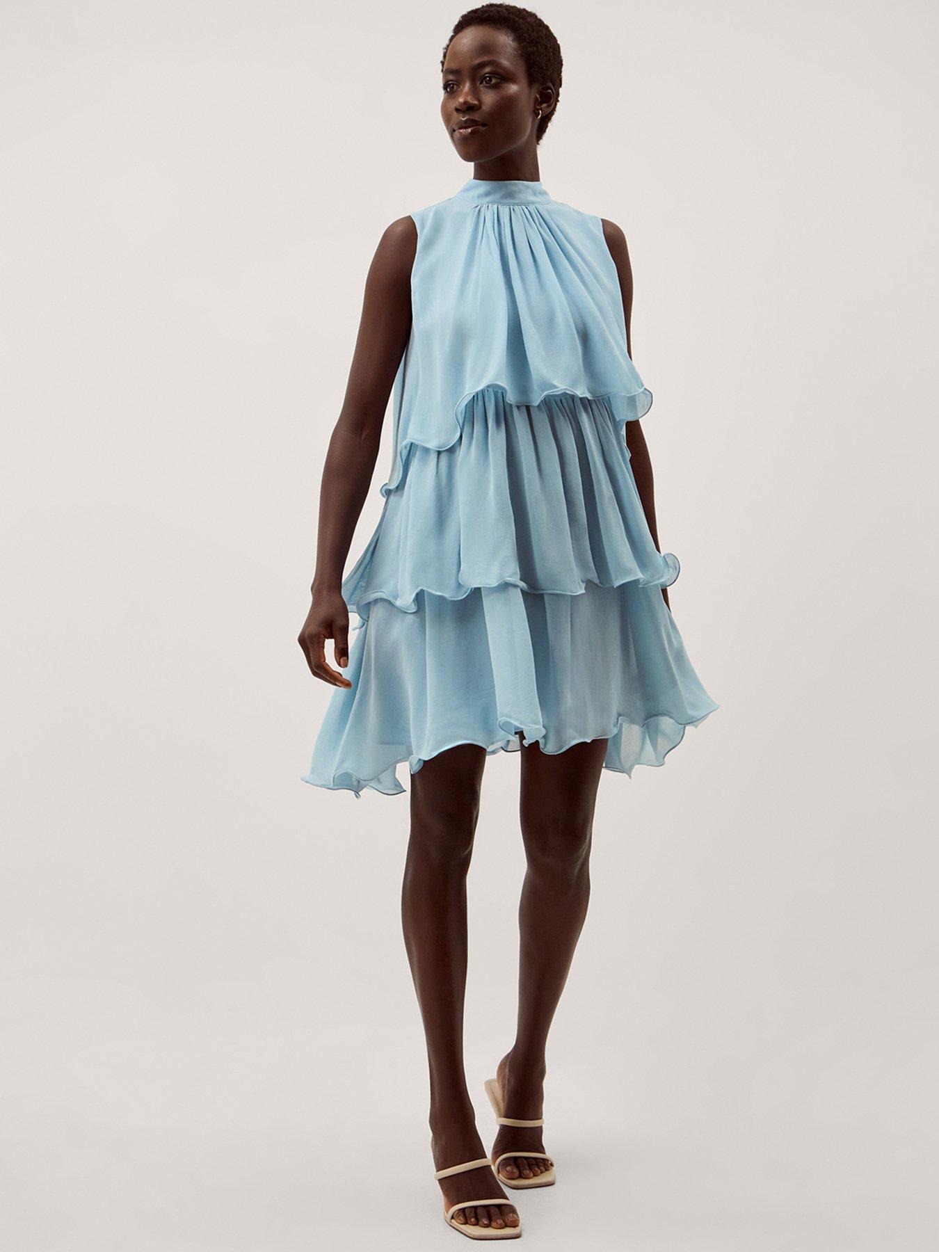 Monsoon Elle Tiered Dress - Blue