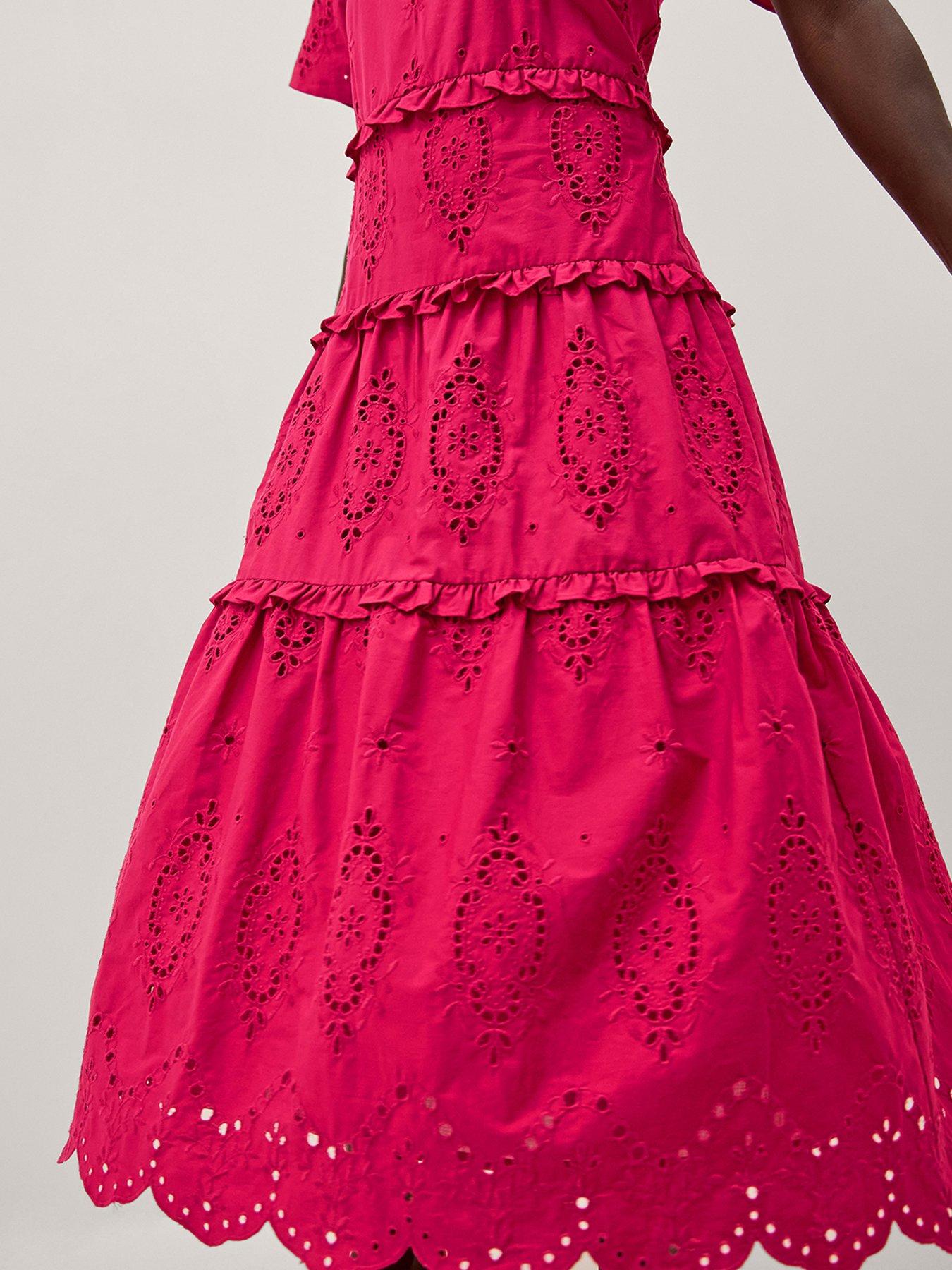 Image 4 of 5 of Monsoon Brooke Cutwork Dress - Pink