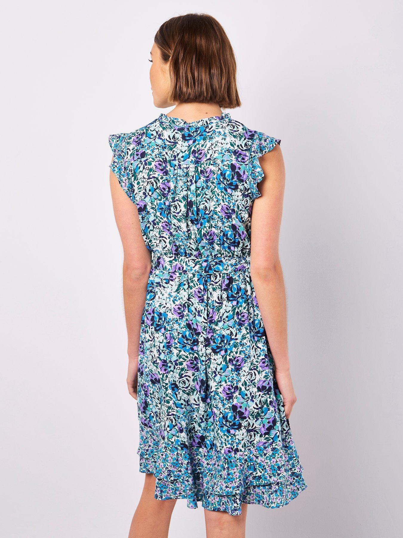 apricot-floral-ditsy-mini-dress-bluestillFront