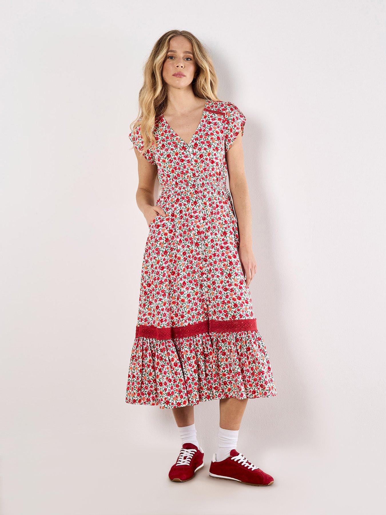 Apricot Apricot Floral Anthology Btn Midi Dress