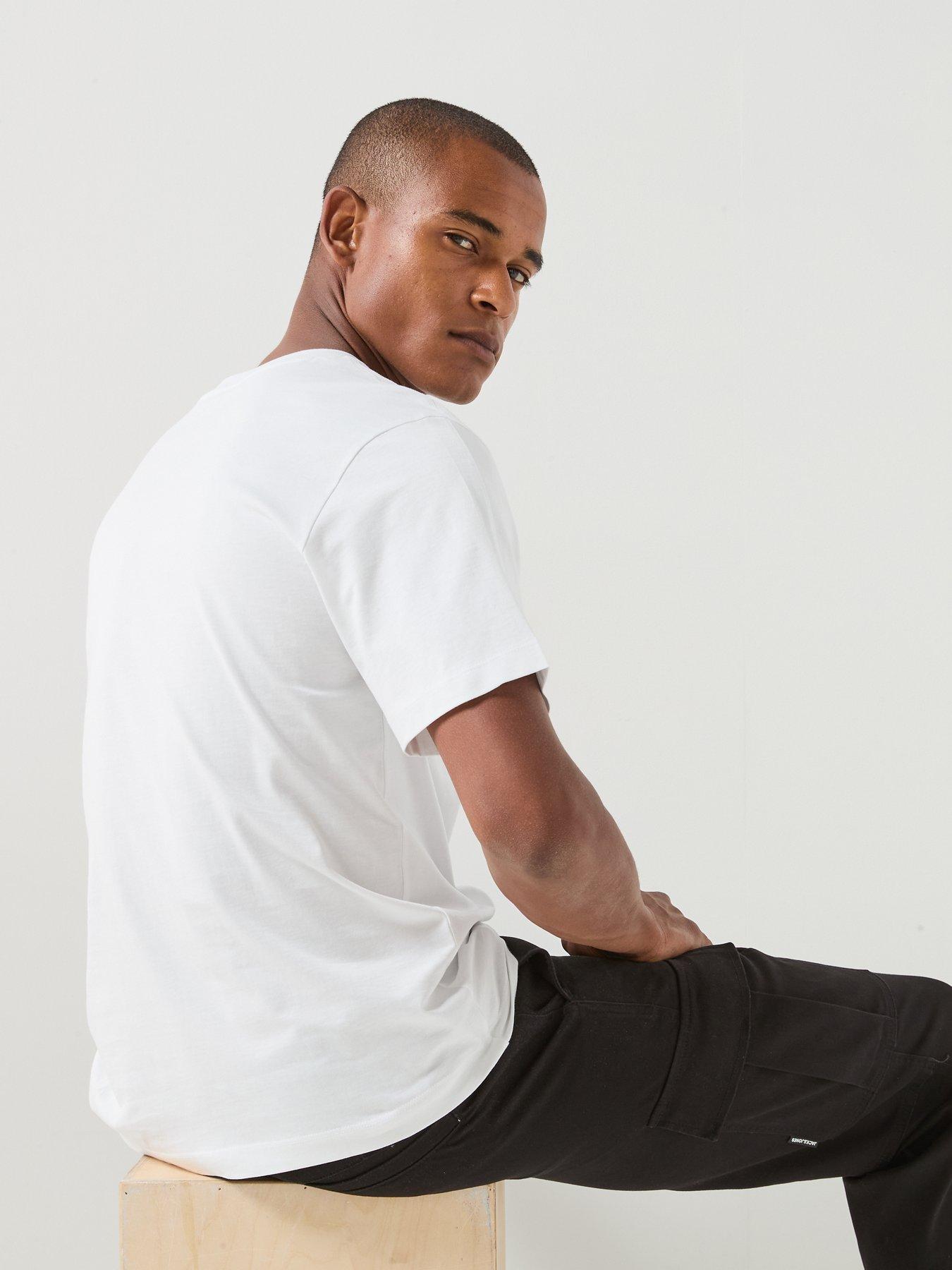 Image 6 of 6 of Jack & Jones Fusion Woven Pocket T-Shirt - Bright White