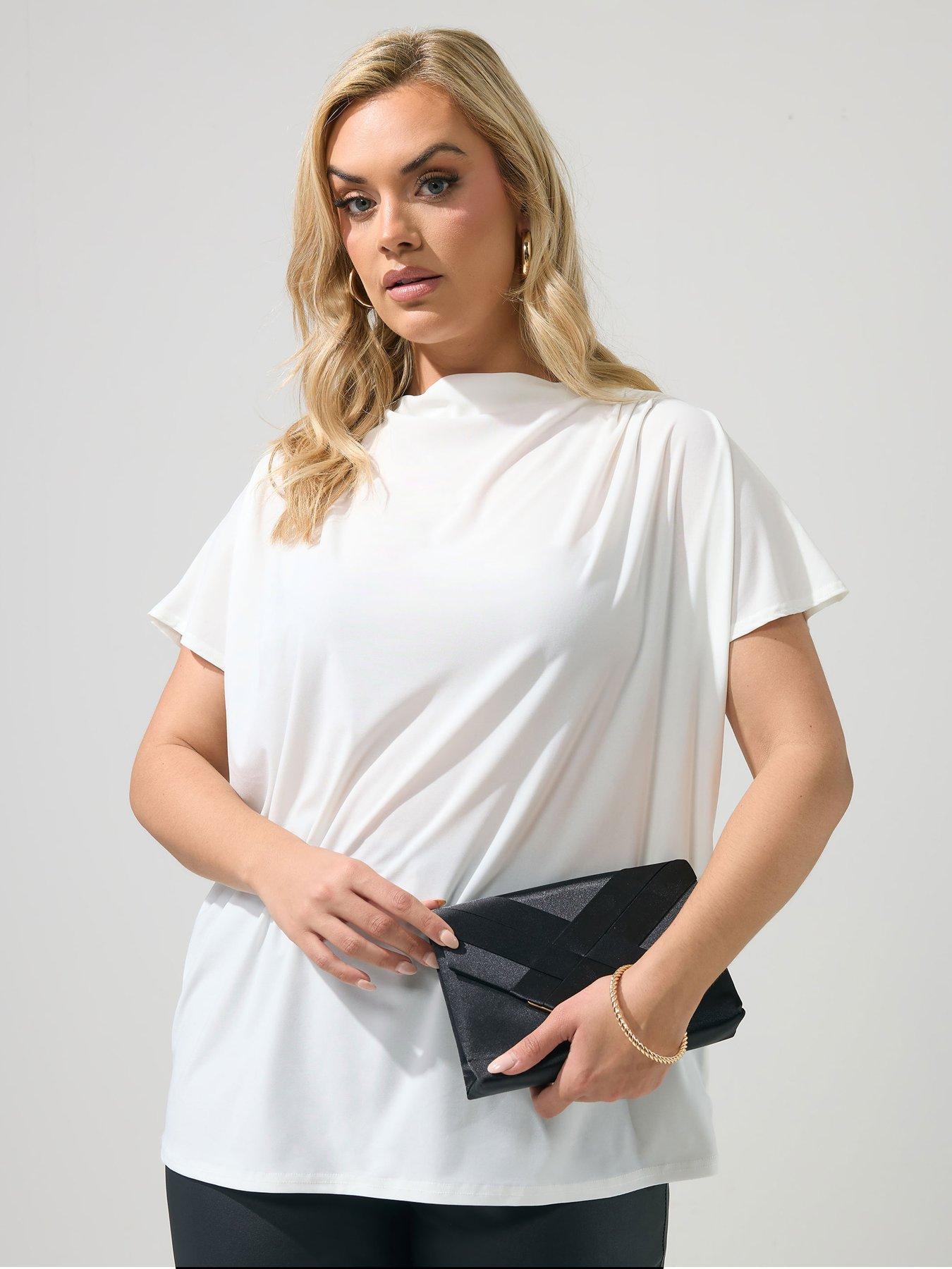 Yours Curve Pleat Detail Shoulder Top