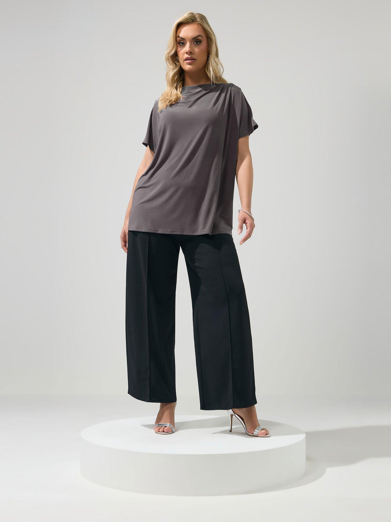 Image 3 of 5 of Yours Curve Pleat Detail Shoulder Top - Grey