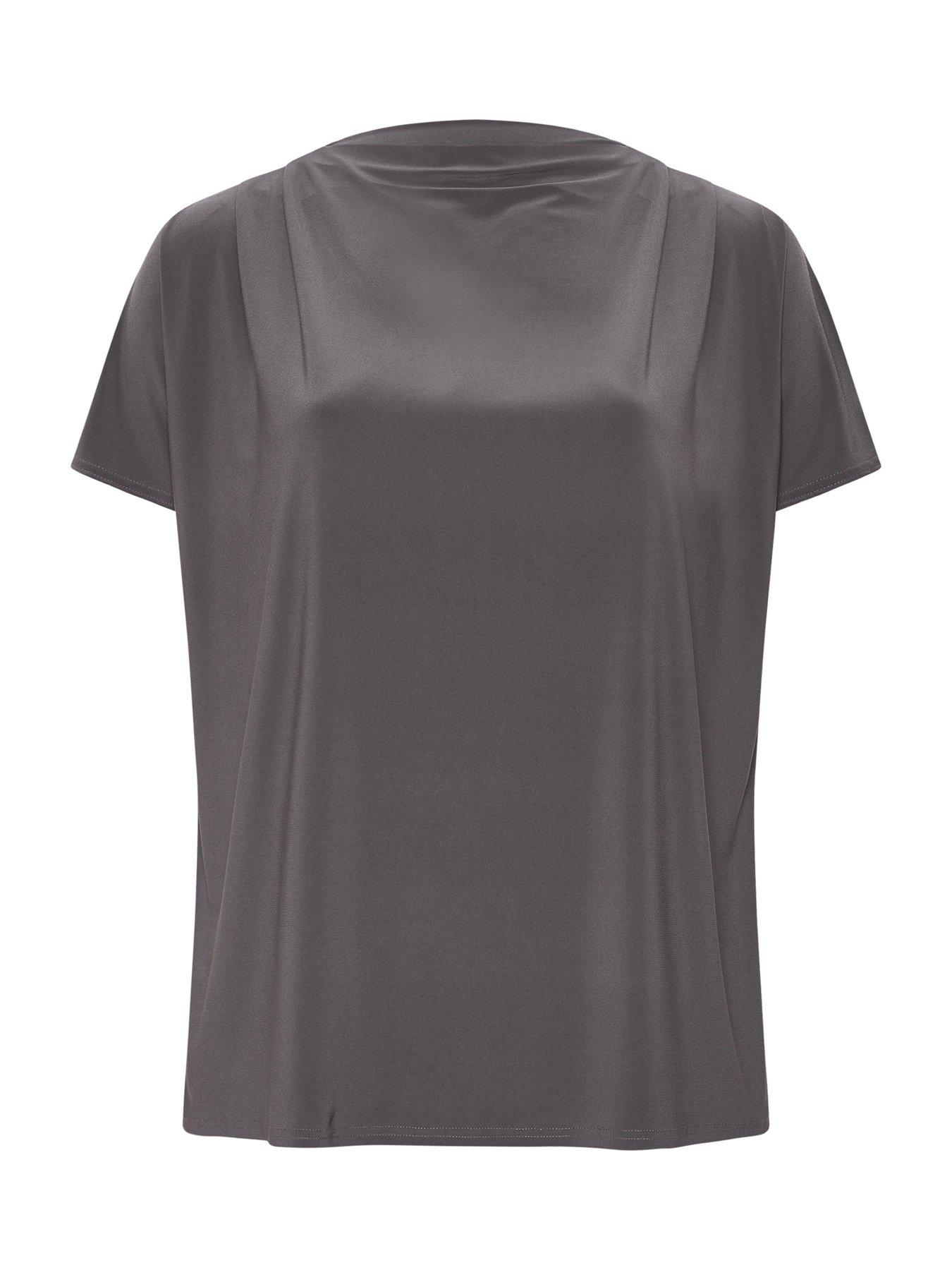 Image 5 of 5 of Yours Curve Pleat Detail Shoulder Top - Grey