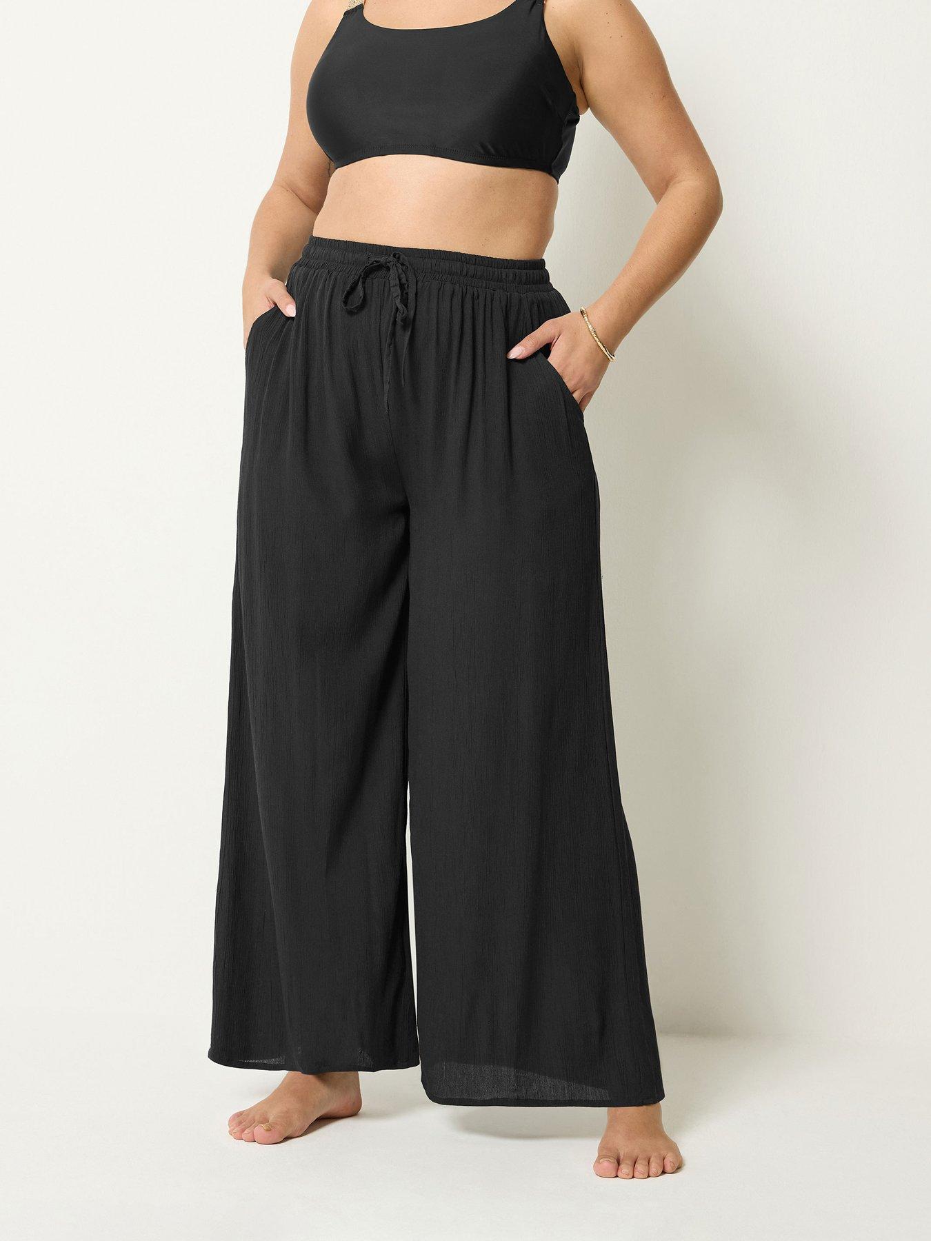 Image 3 of 4 of Yours Curve Crinkle Trouser