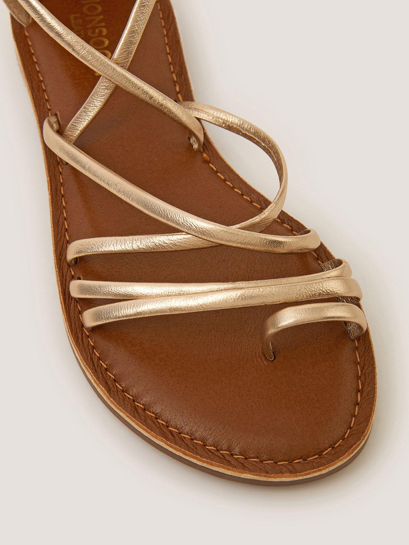 Image 3 of 3 of Monsoon Gia Grecian Metallic Sandals - Gold