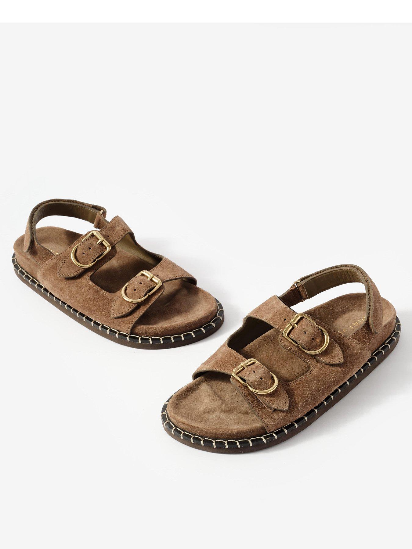 Image 2 of 5 of Mint Velvet Aria Suede Sandals - Brown