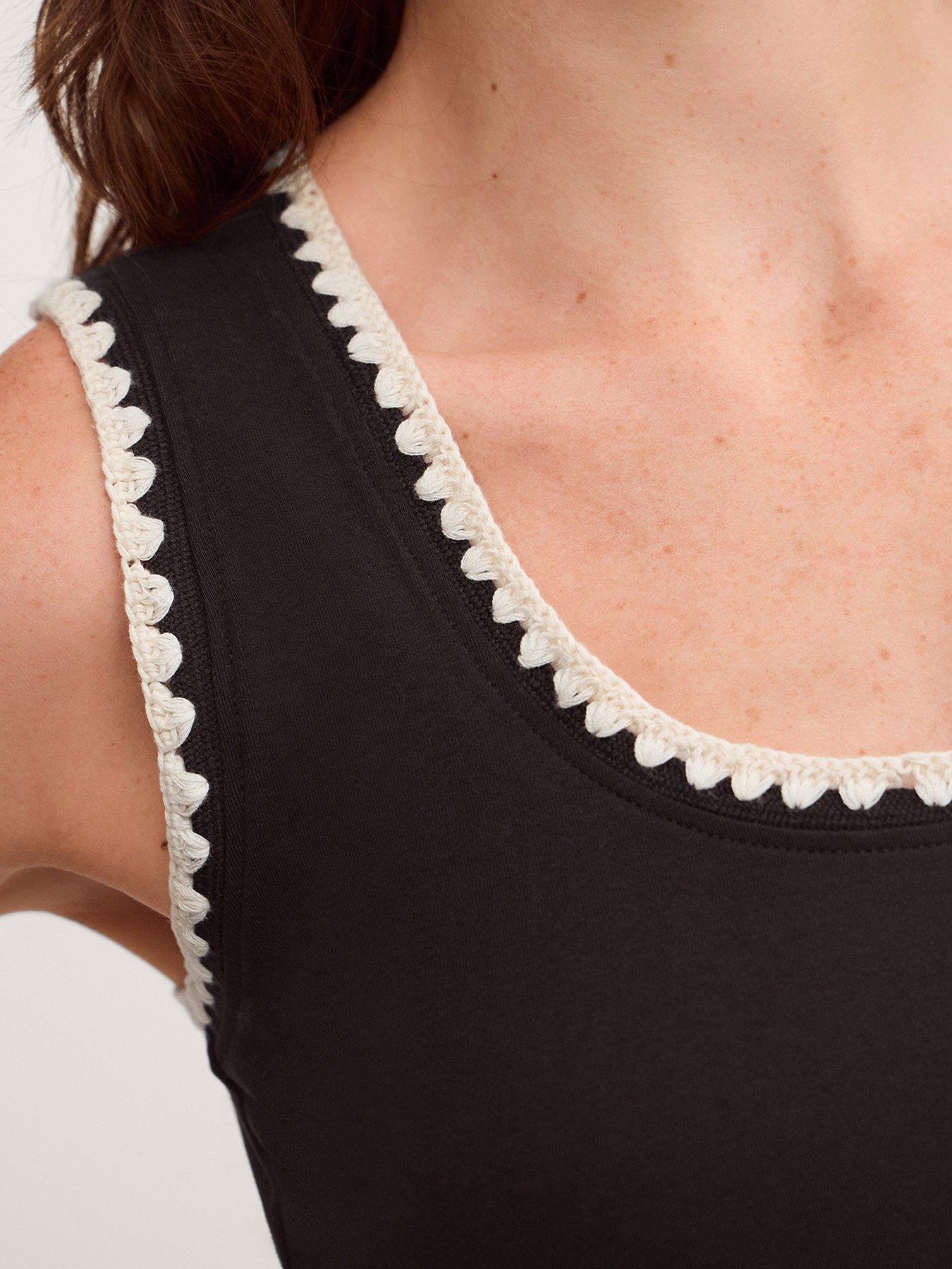 Image 4 of 5 of Monsoon Teri Trim Jersey Cami - Black