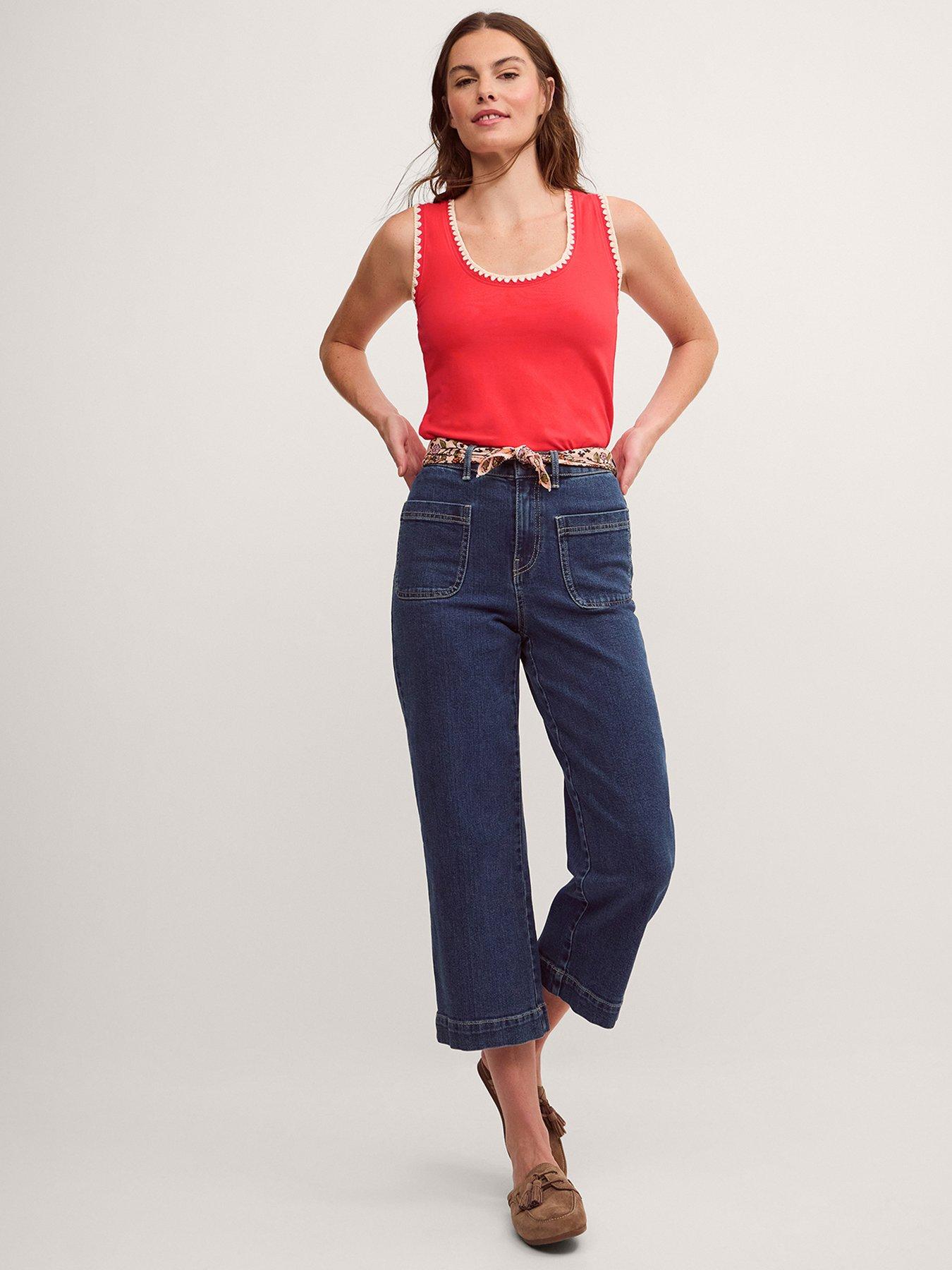 Image 3 of 5 of Monsoon Teri Trim Jersey Cami Top - Red