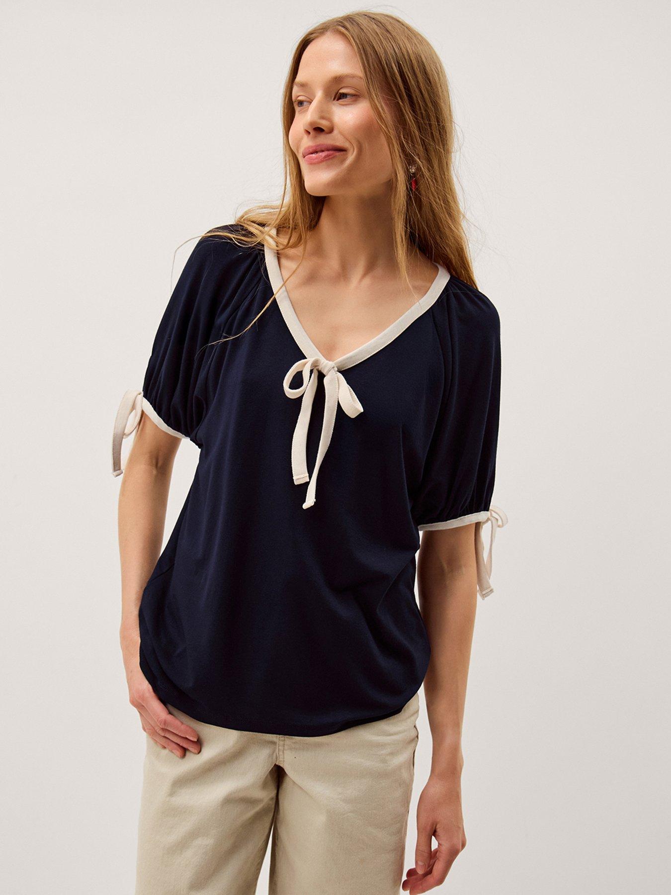 Monsoon Taylor Trim Jersey T-Shirt - Blue