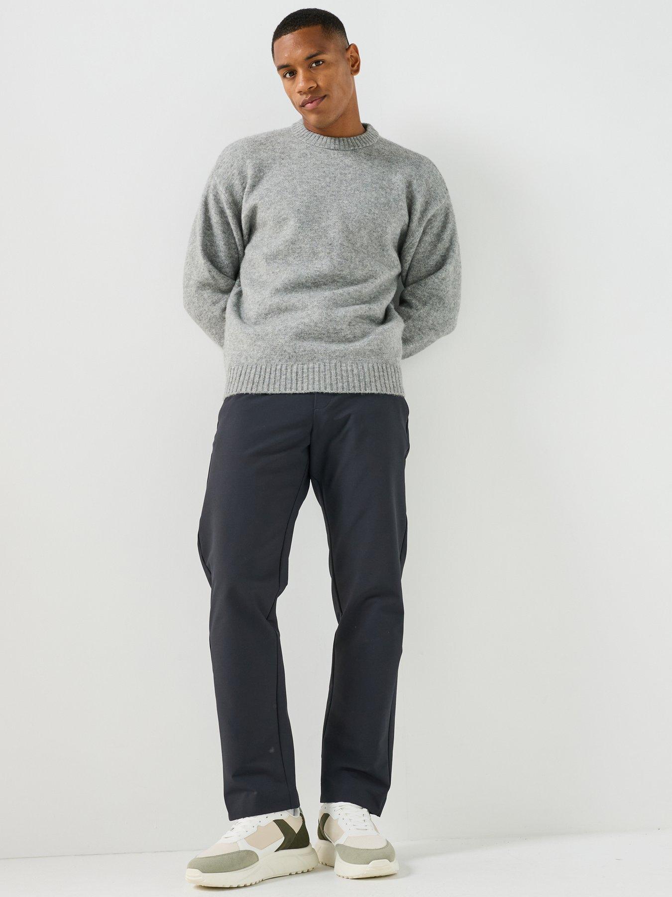Image 3 of 5 of Jack & Jones Soho Ollie Crew Neck Knitted Jumper - Light Grey