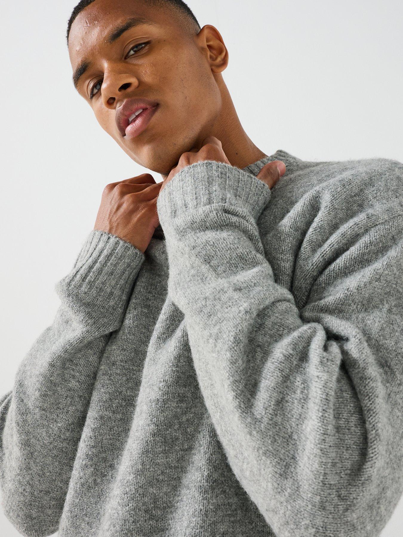 Image 4 of 5 of Jack & Jones Soho Ollie Crew Neck Knitted Jumper - Light Grey